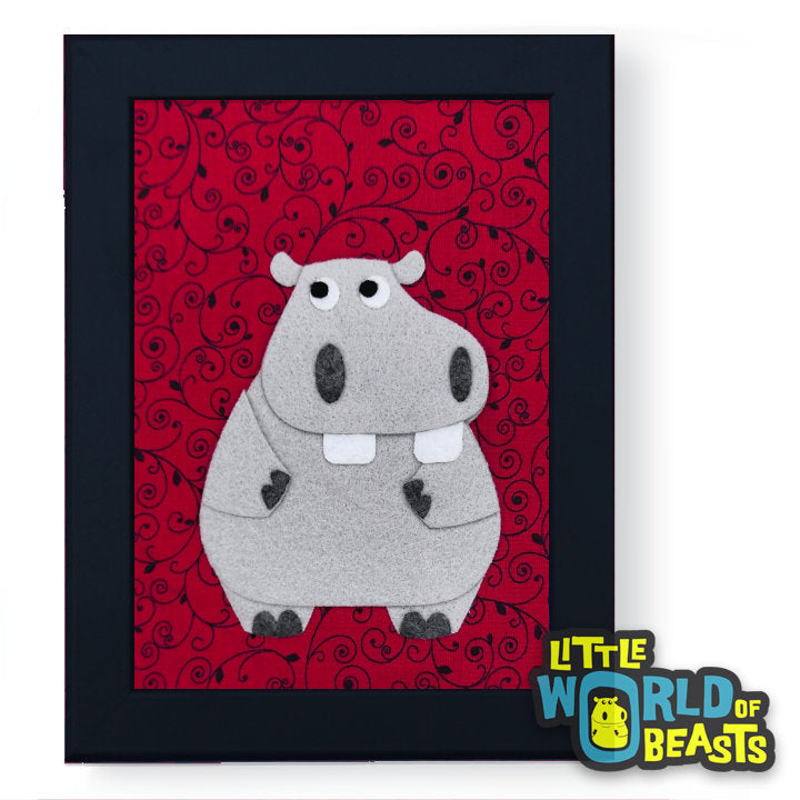 Beauregard the Hippo Framed