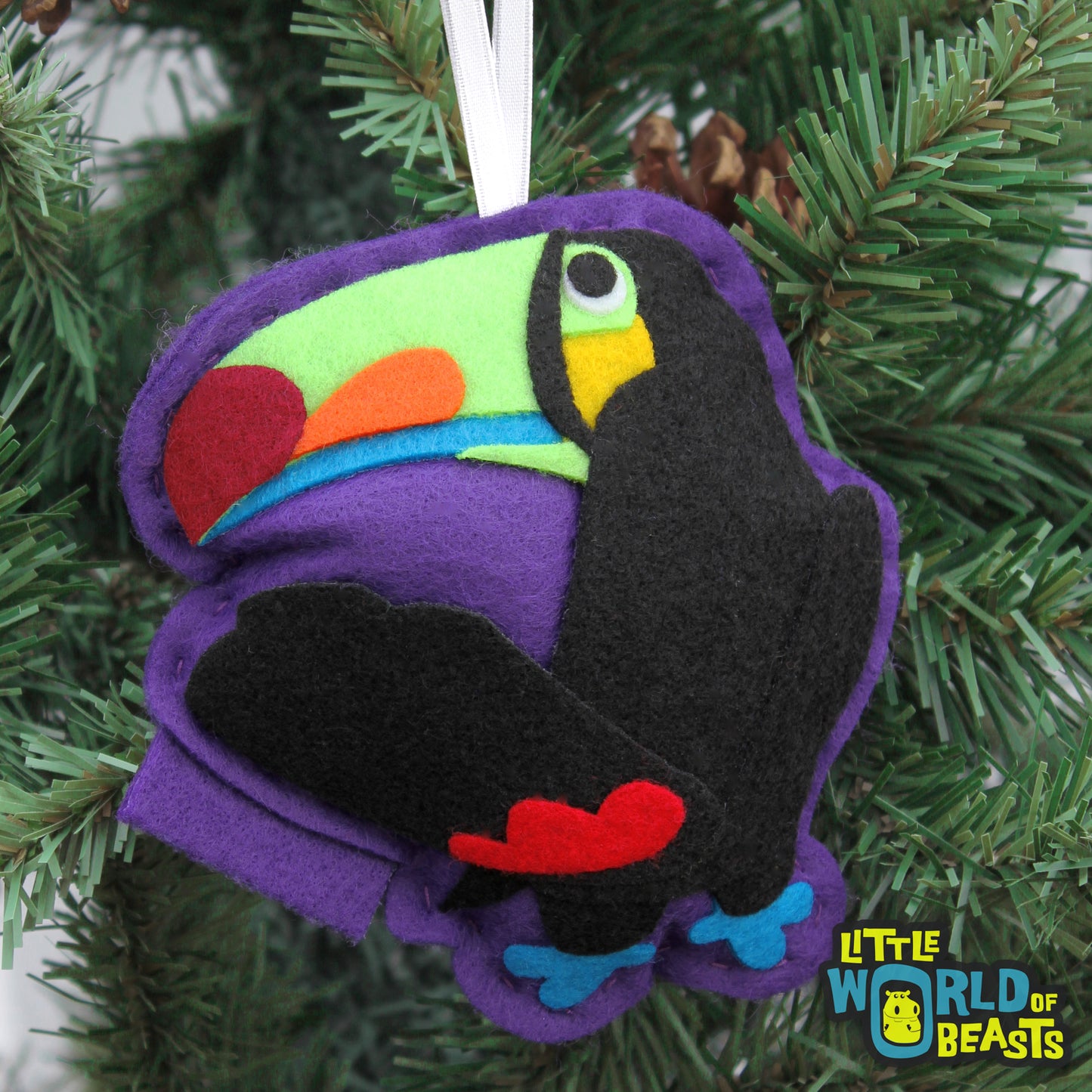 Felt Animal Ornament - Keel-billed toucan
