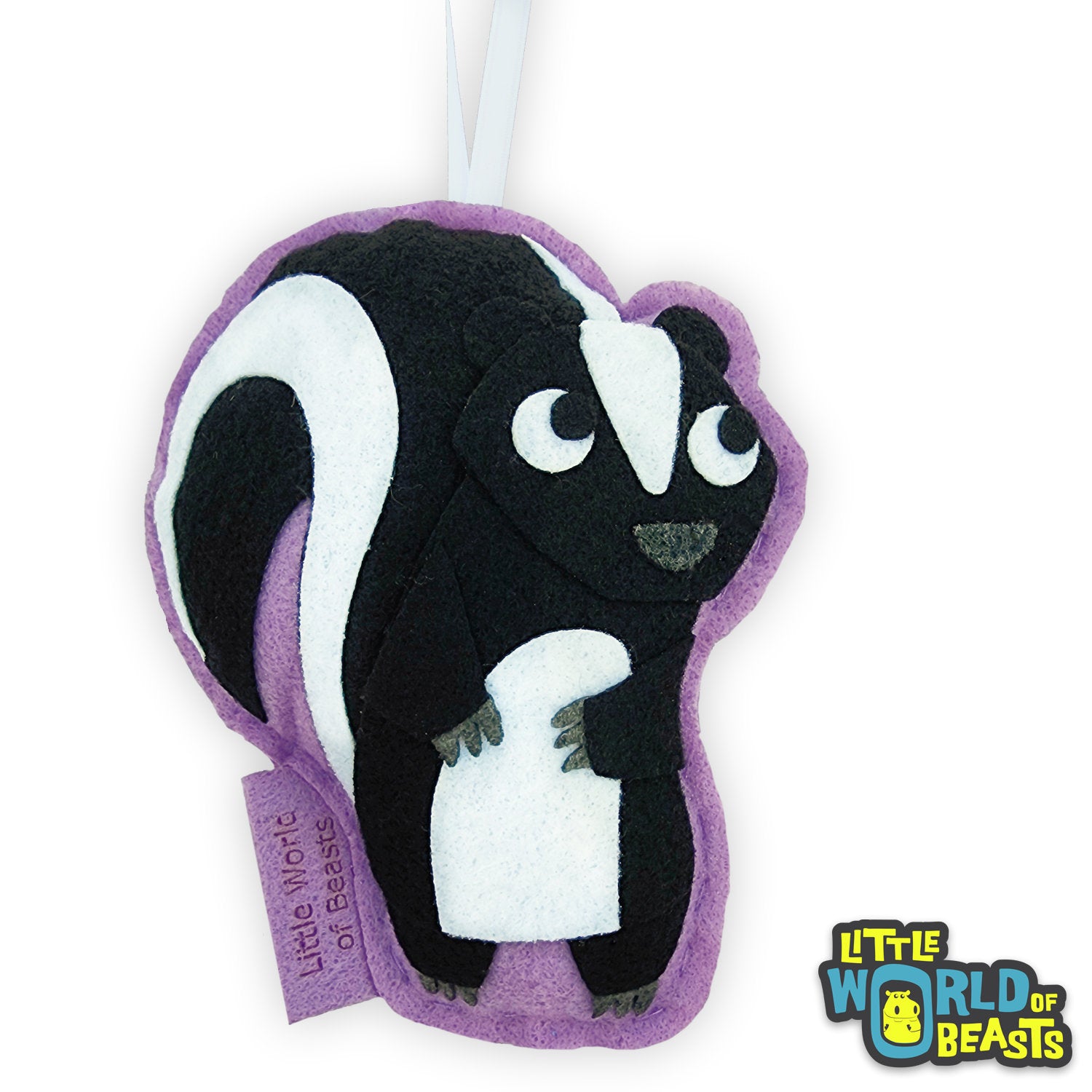 Skunk Felt Personalized Christmas Ornament Little World of Beasts