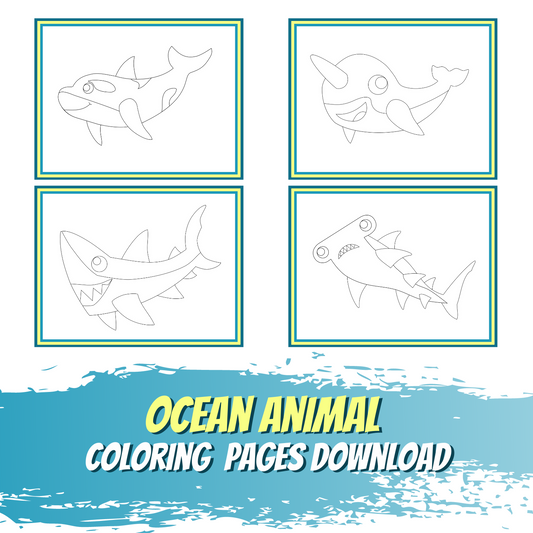 Little World of Beasts - Ocean Animal Coloring Pages - Line Art