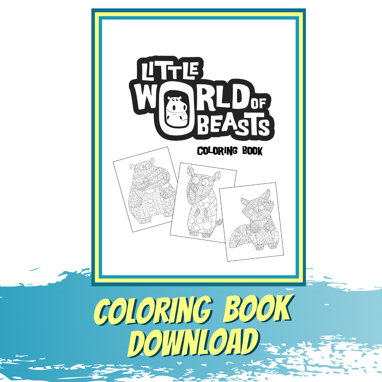 Little World of Beasts Coloring Book Download - Patterned