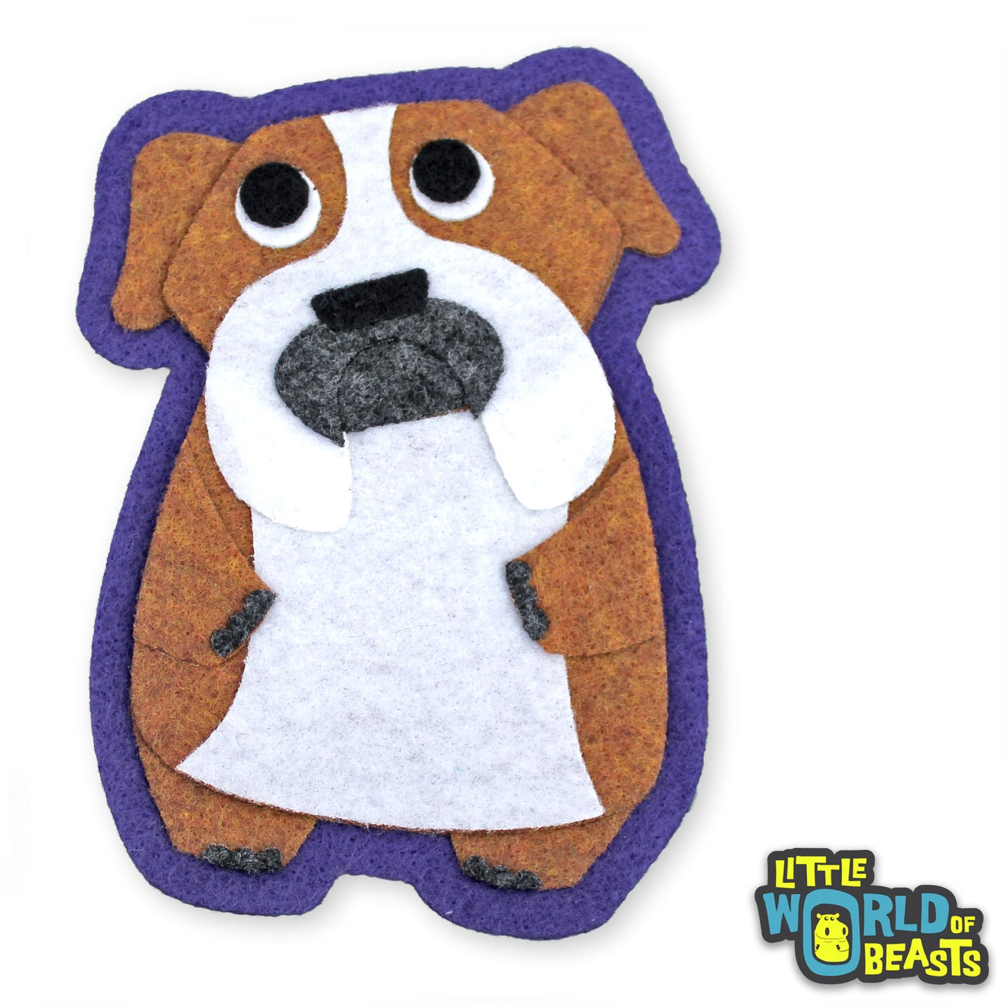 Bartholomew the English Bulldog - Felt Applique Patch - Little World of Beasts