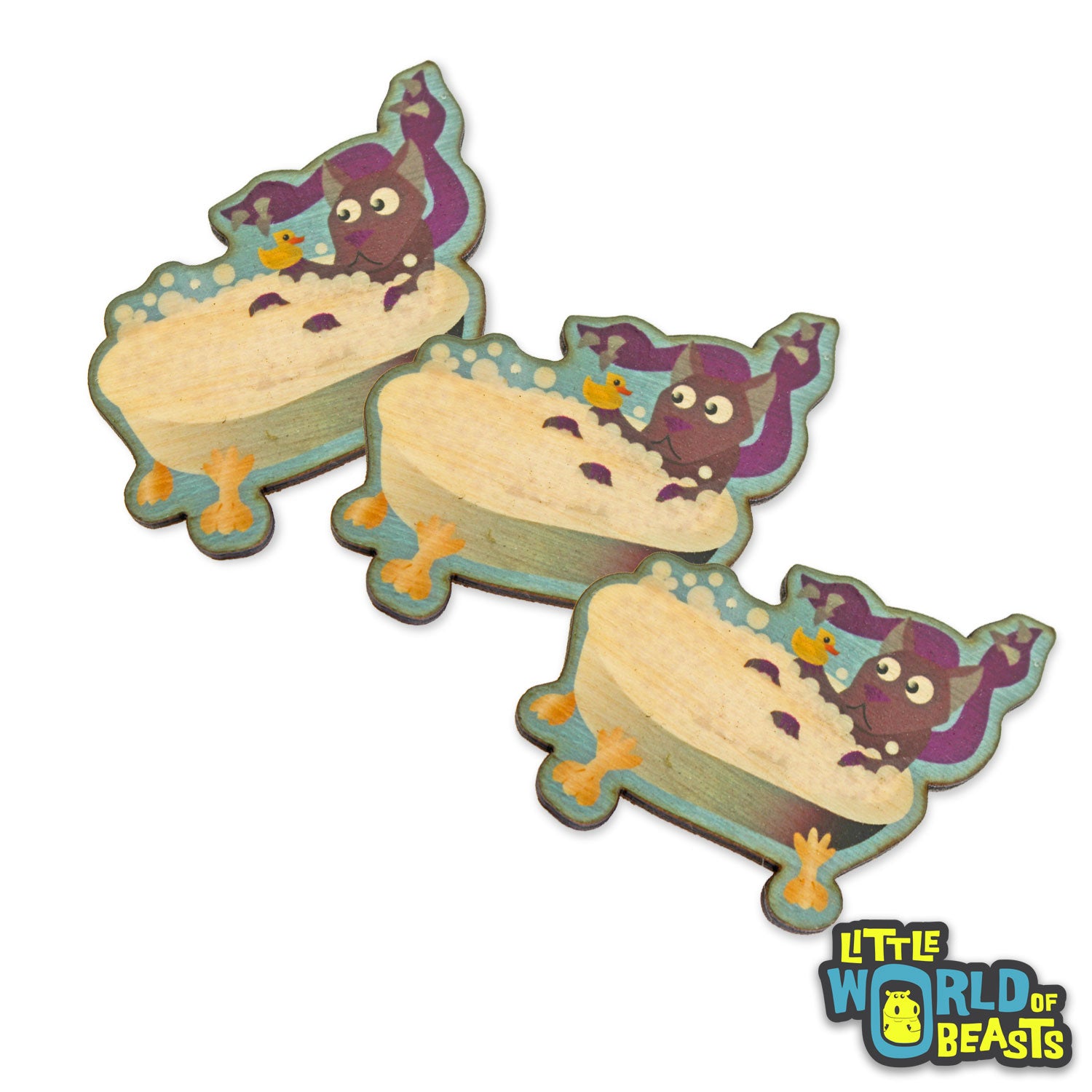 Displacer Beast Takes a Bath - Wooden Pin