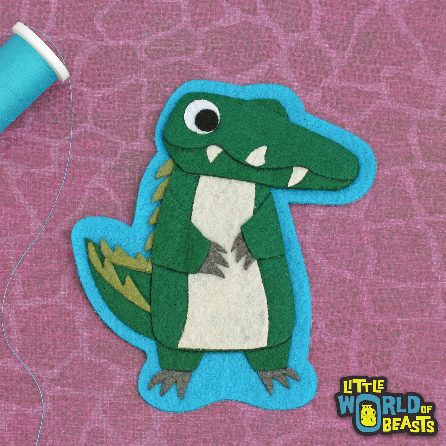 Felt Animal- Sew On Patch - Alligator - Little World of Beasts