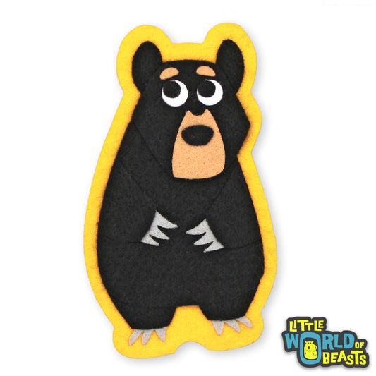Woodland Felt Animal - Black Bear - Iron On or Sew On Patch