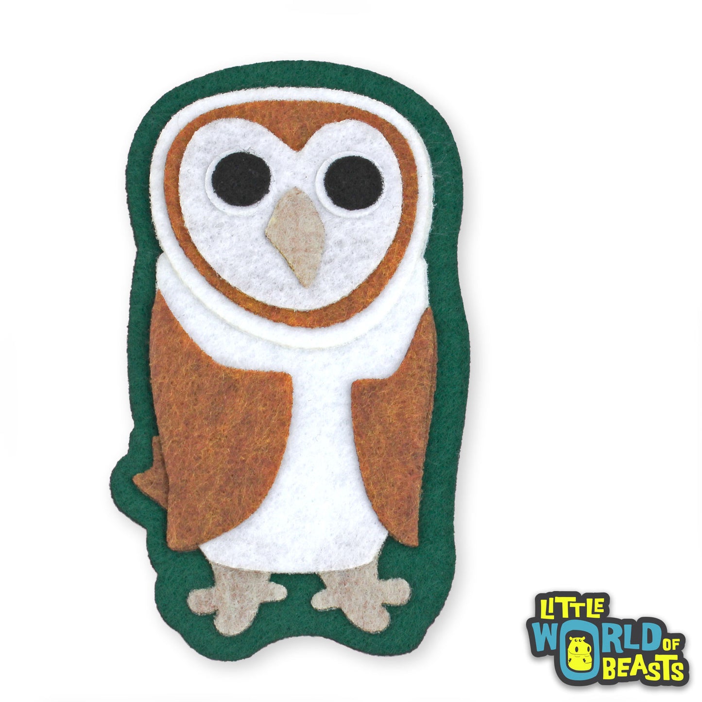 Barn Owl Felt Patch - Iron on or Sew on