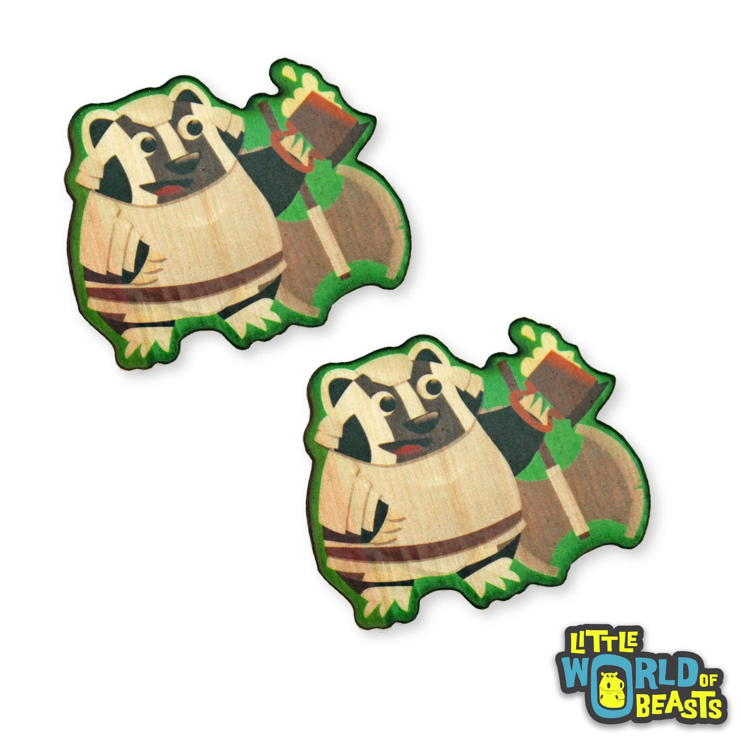 Battle Badger - Wooden Pin