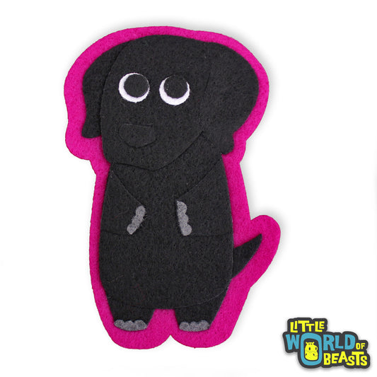 Max the Black Lab - Felt Dog Iron On or Sew On Patch  - Little World of Beasts