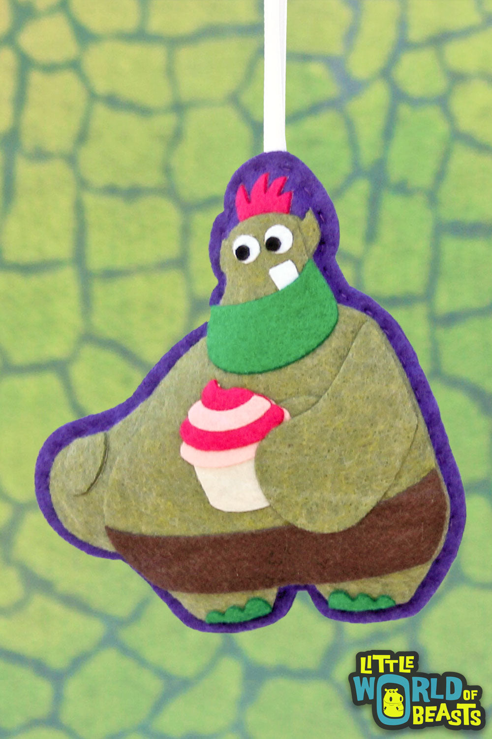 Handmade Felt Monster Ornament- Troll - Little World of Beasts