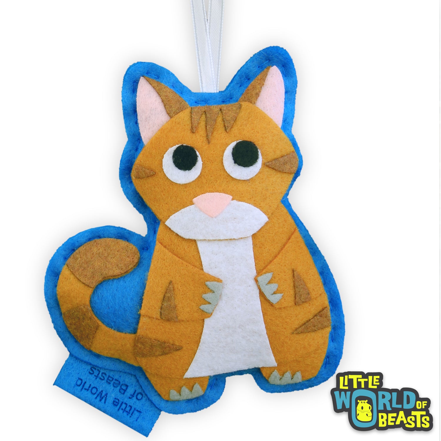 Cat Christmas Ornament - Orange Tabby - Felt