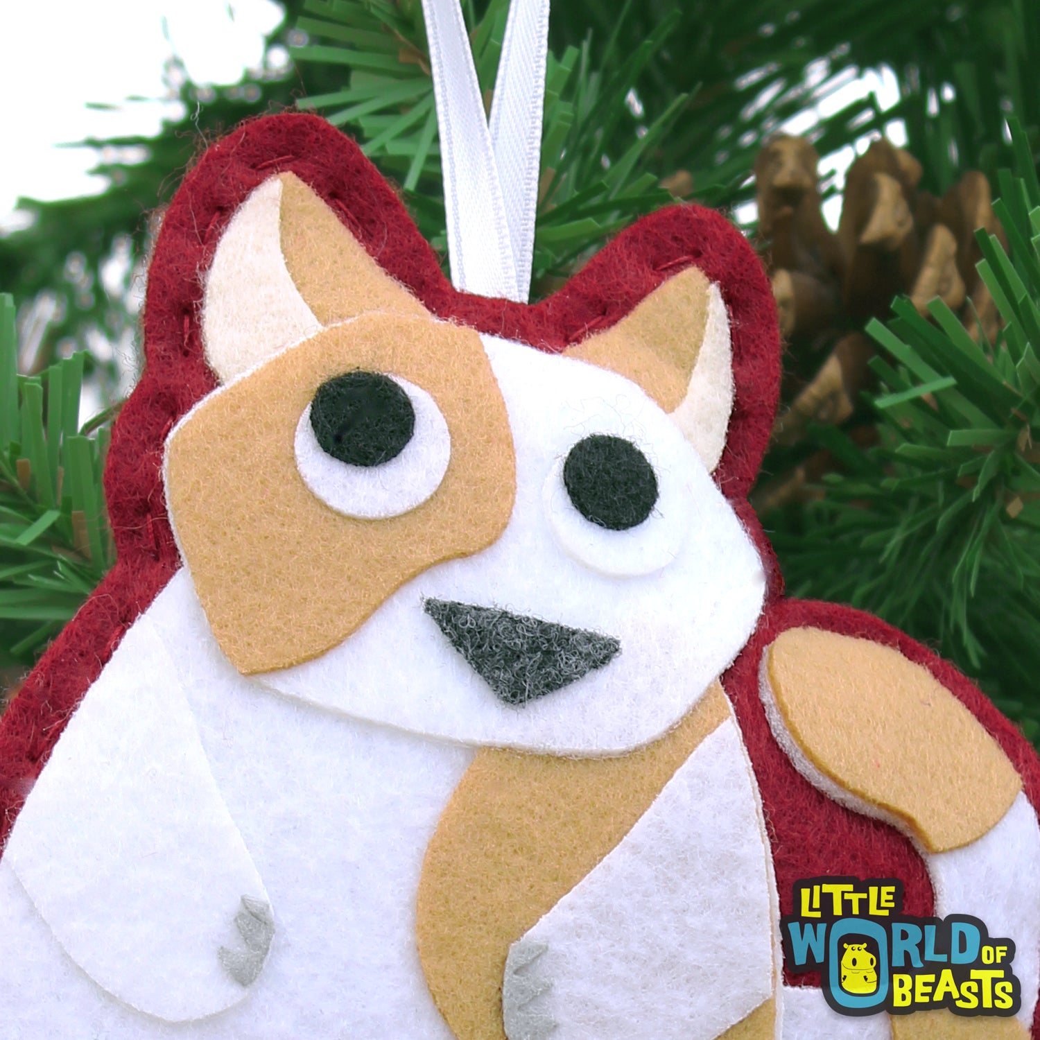 Felt Animal Christmas Ornament - Cat