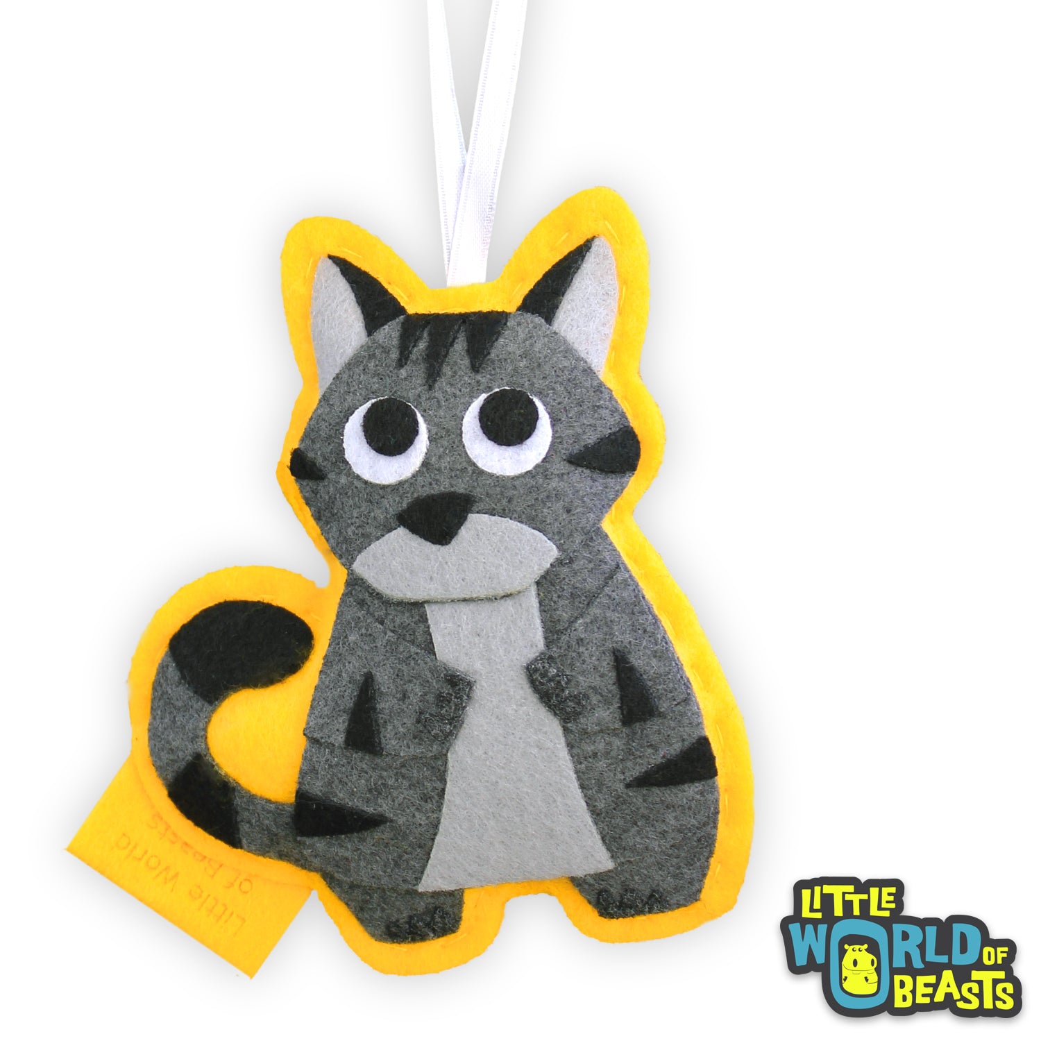 Grey Tabby - Cat Felt Ornament 