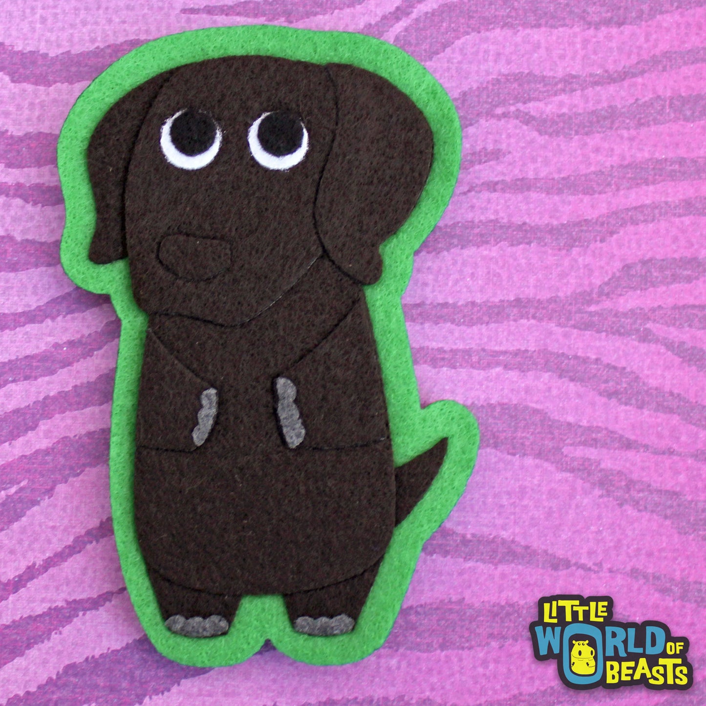 Suzie the Chocolate Lab - Felt Dog Iron on Patch