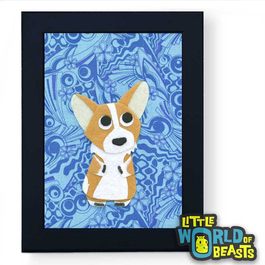 Newton the Corgi Framed - Dog Art- Kid's Room Decor