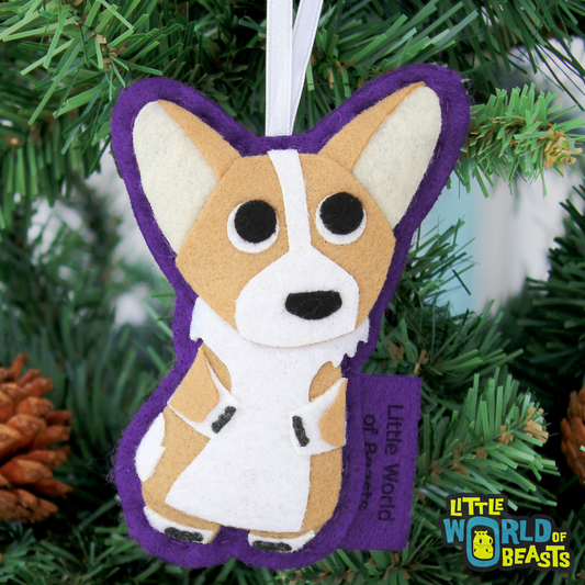 Corgi Felt Christmas Ornament