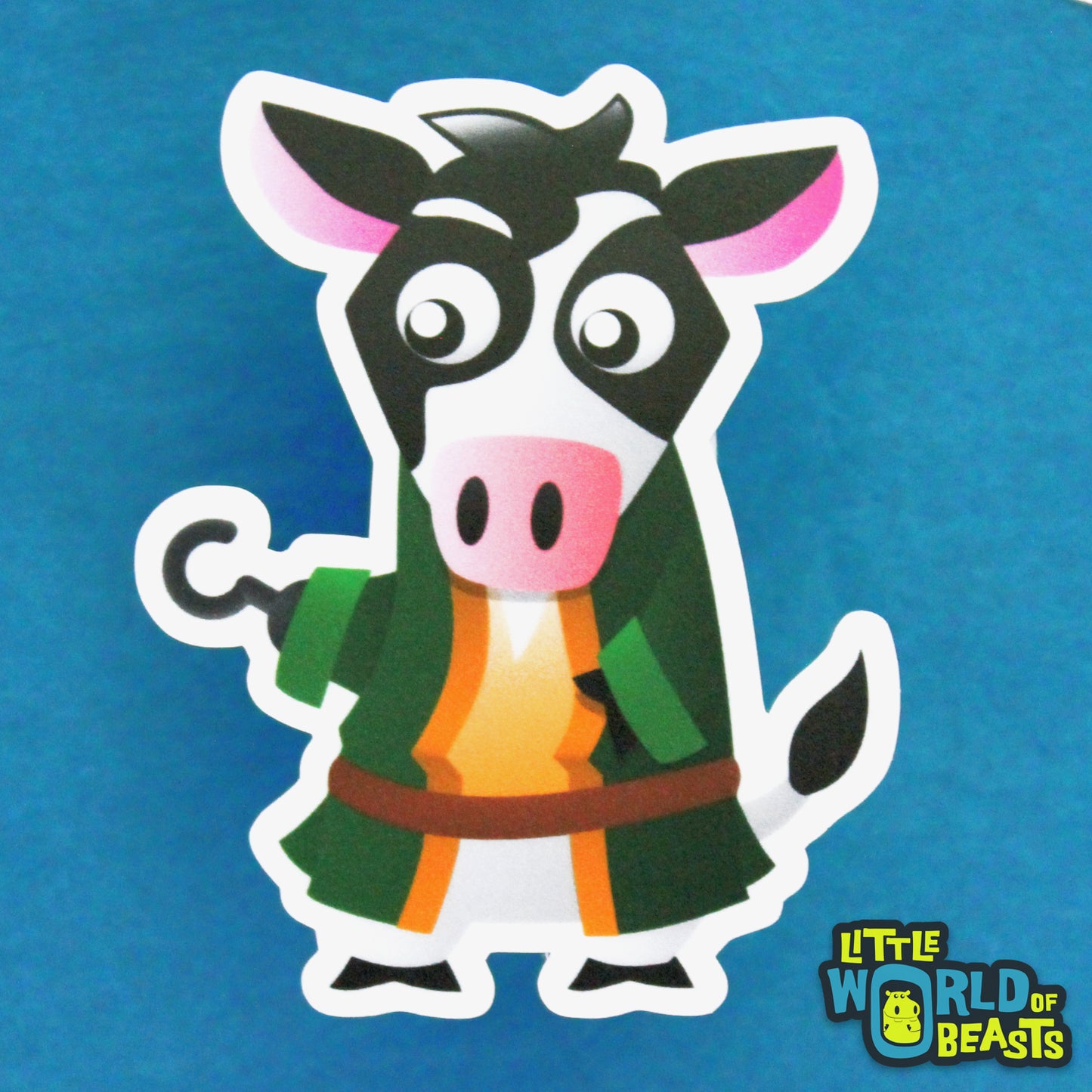 Cow with Hook Vinyl Sticker