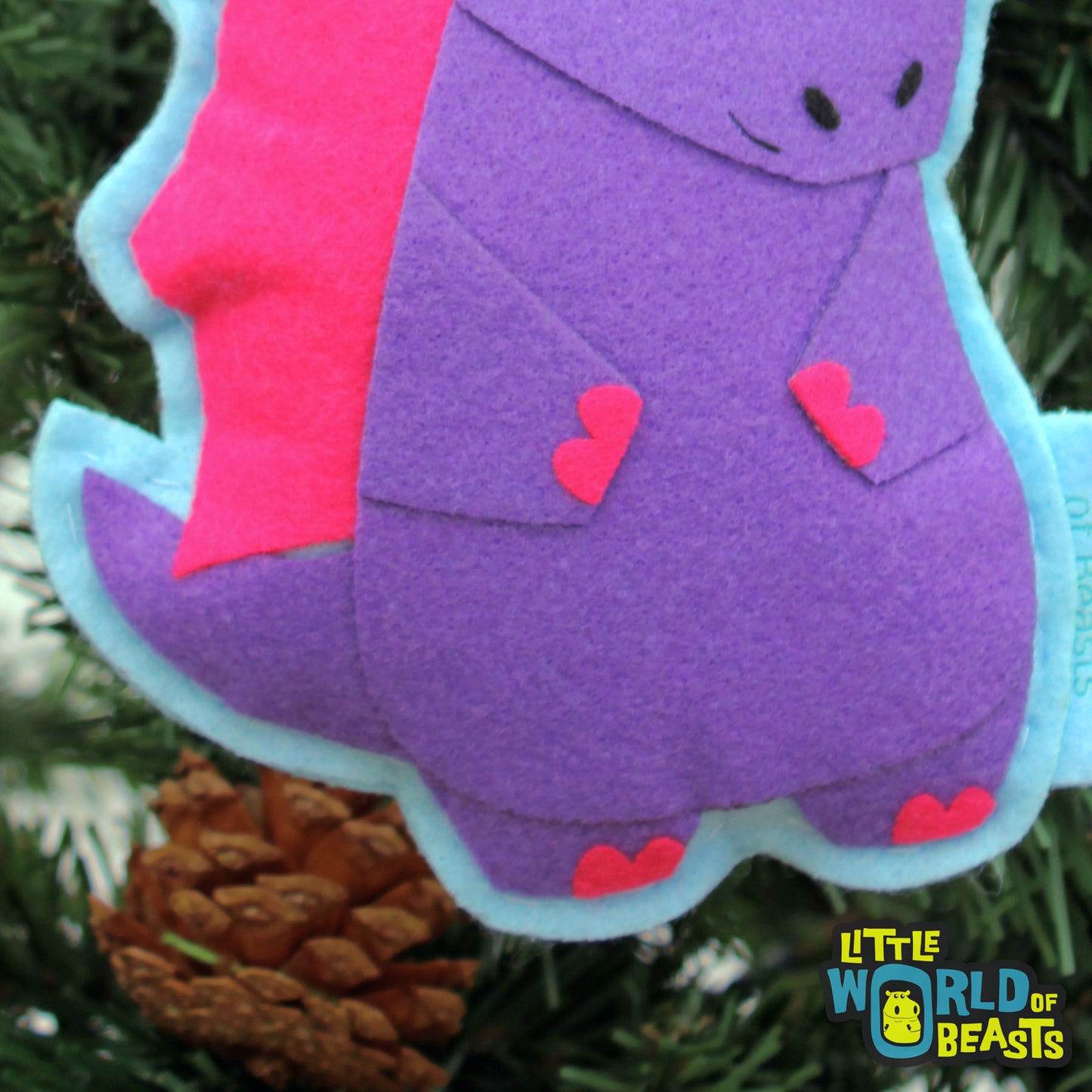 Dinosaur Felt Christmas Ornament