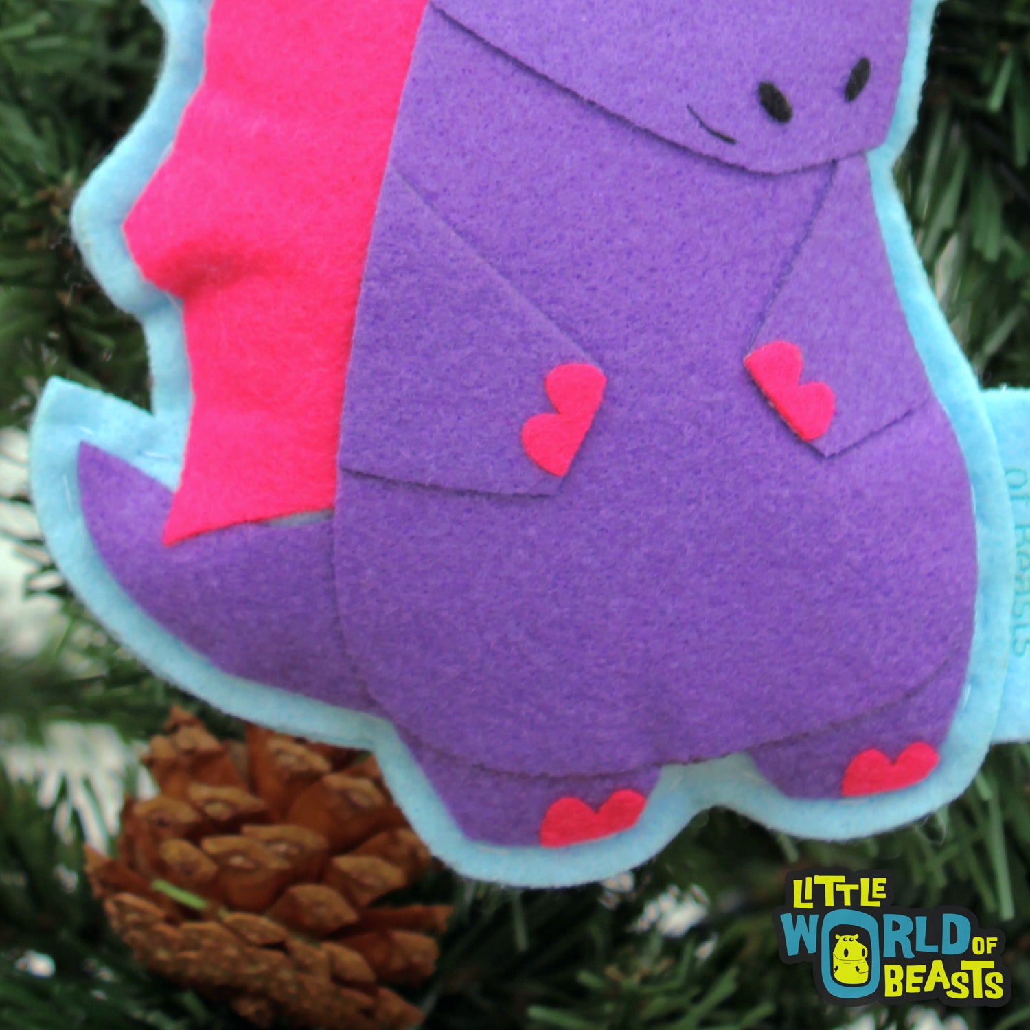  Dinosaur  Felt Christmas Ornament