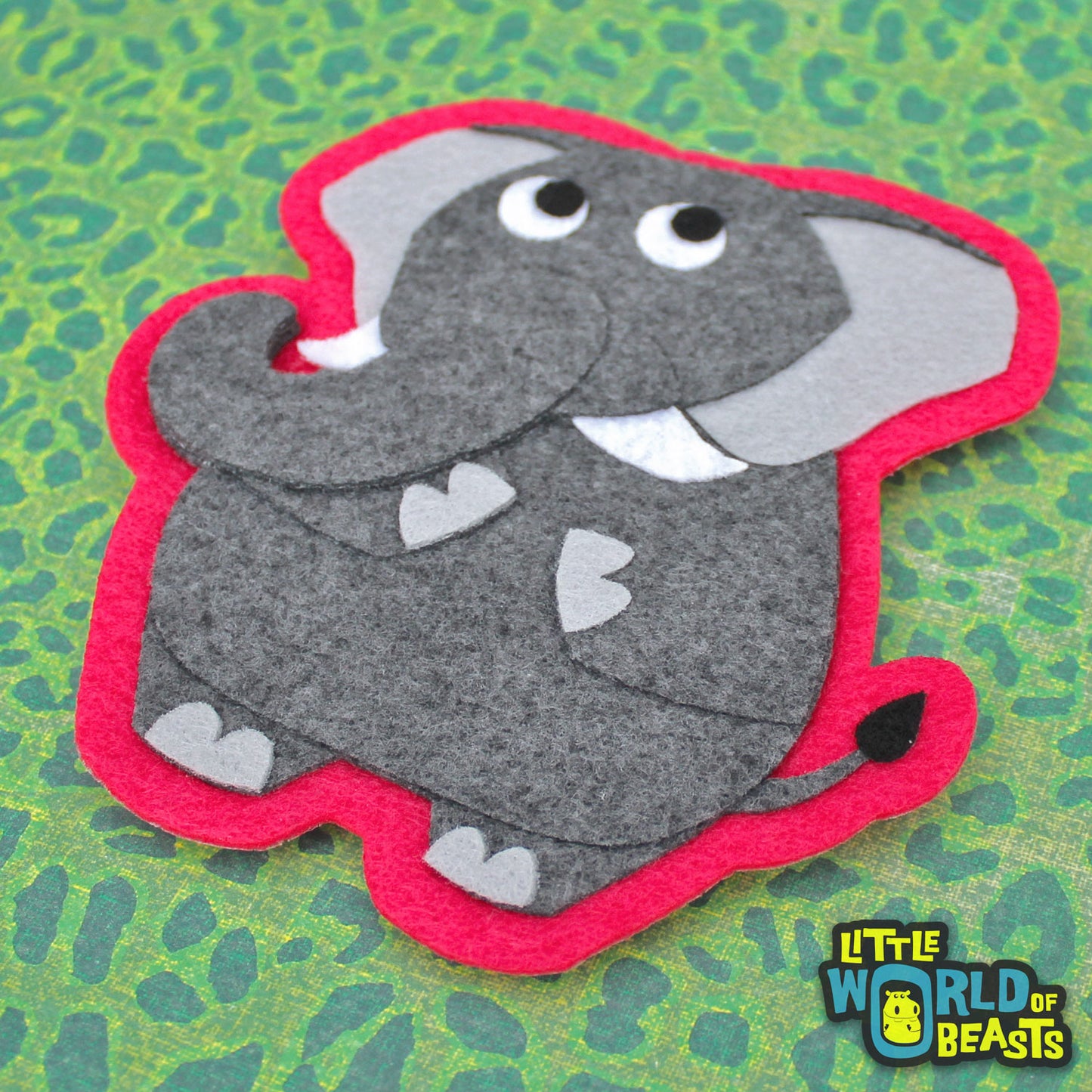 Ira the Elephant - Felt Patch - Zoo Animal Applique