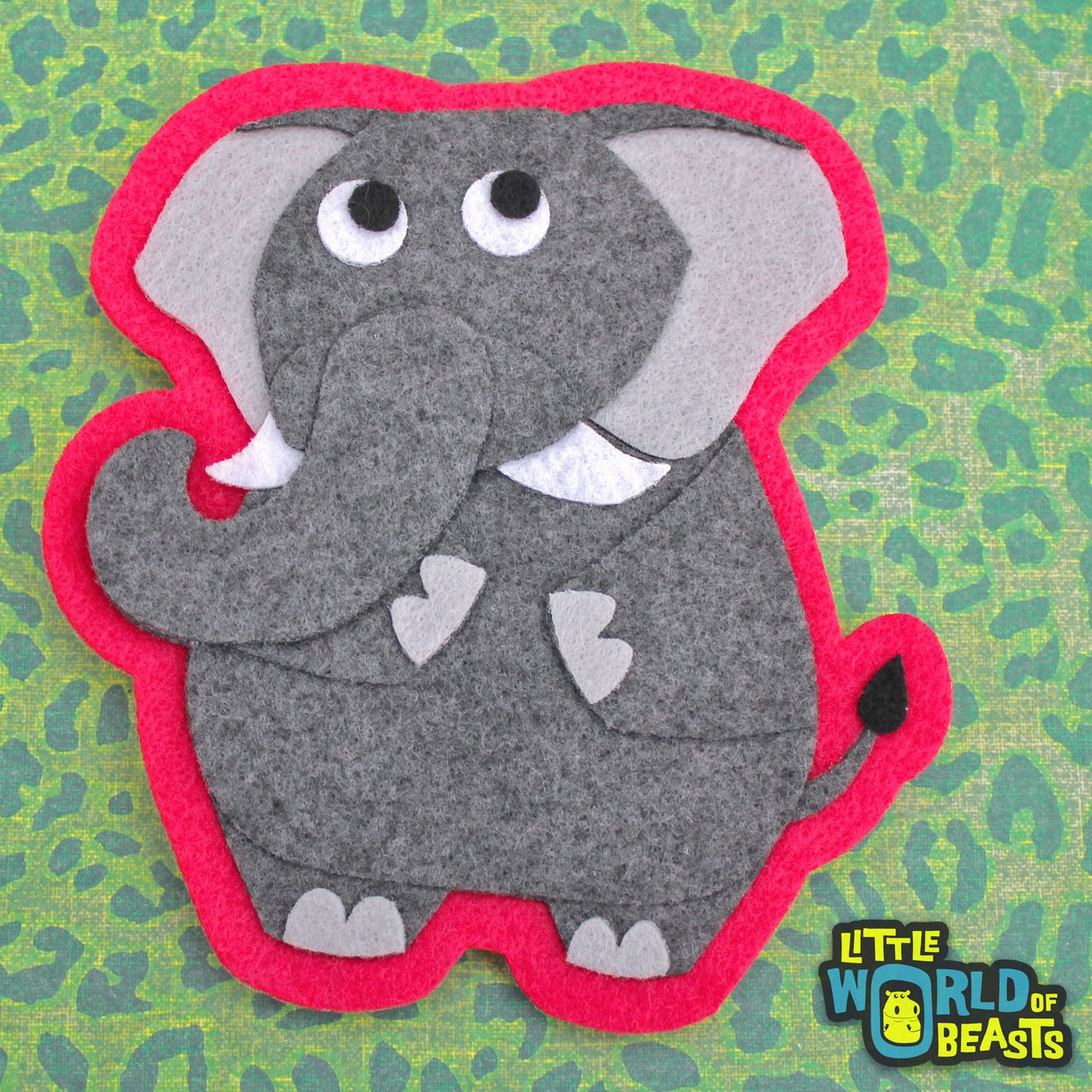 Ira the Elephant - Felt Patch - Zoo Animal Applique