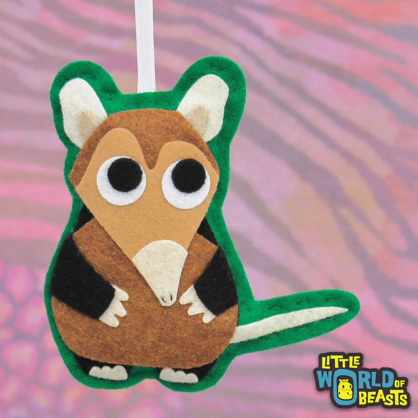 Elephant Shrew Felt Animal Christmas Ornament - Little World of Beasts