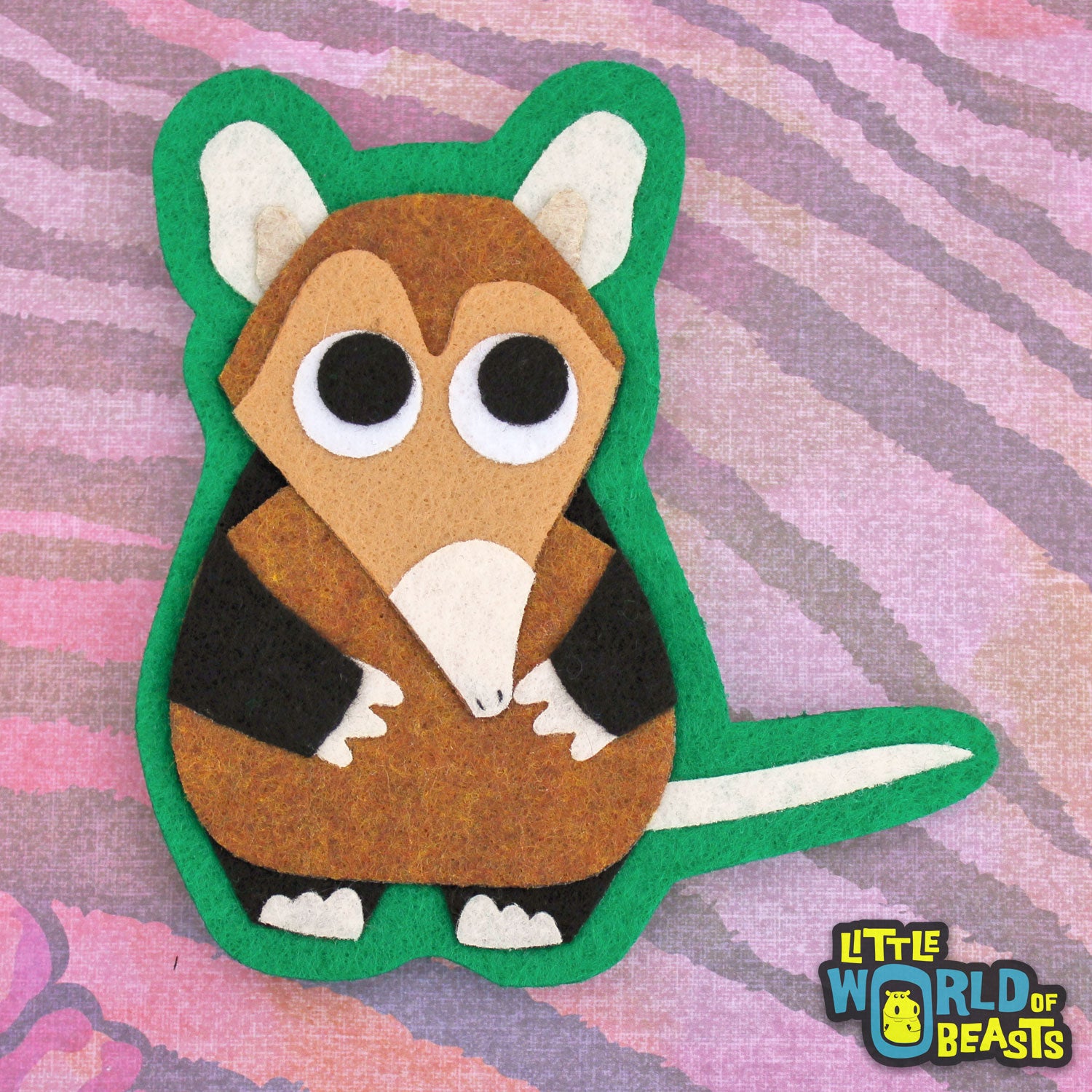 Felt Animal Patch - Sew On or Iron On - Elephant Shrew