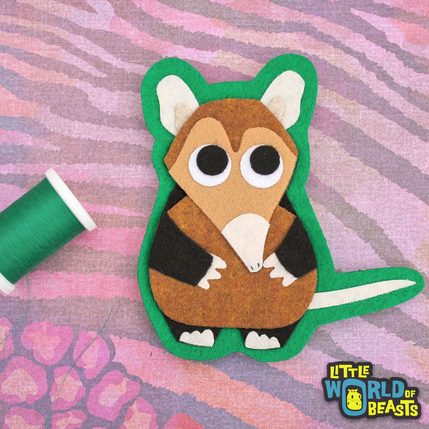 Elephant Shrew - Felt Animal Patch