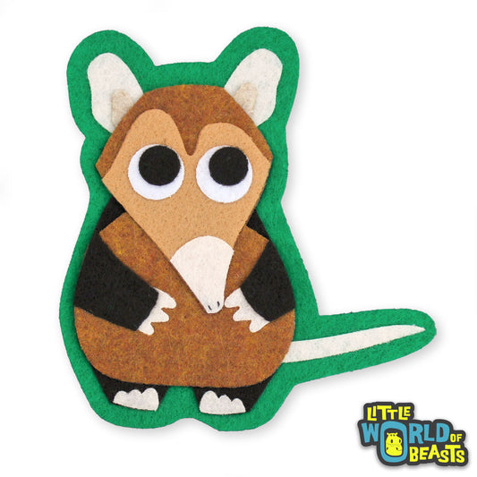 Gideon the Elephant Shrew Felt Animal Patch