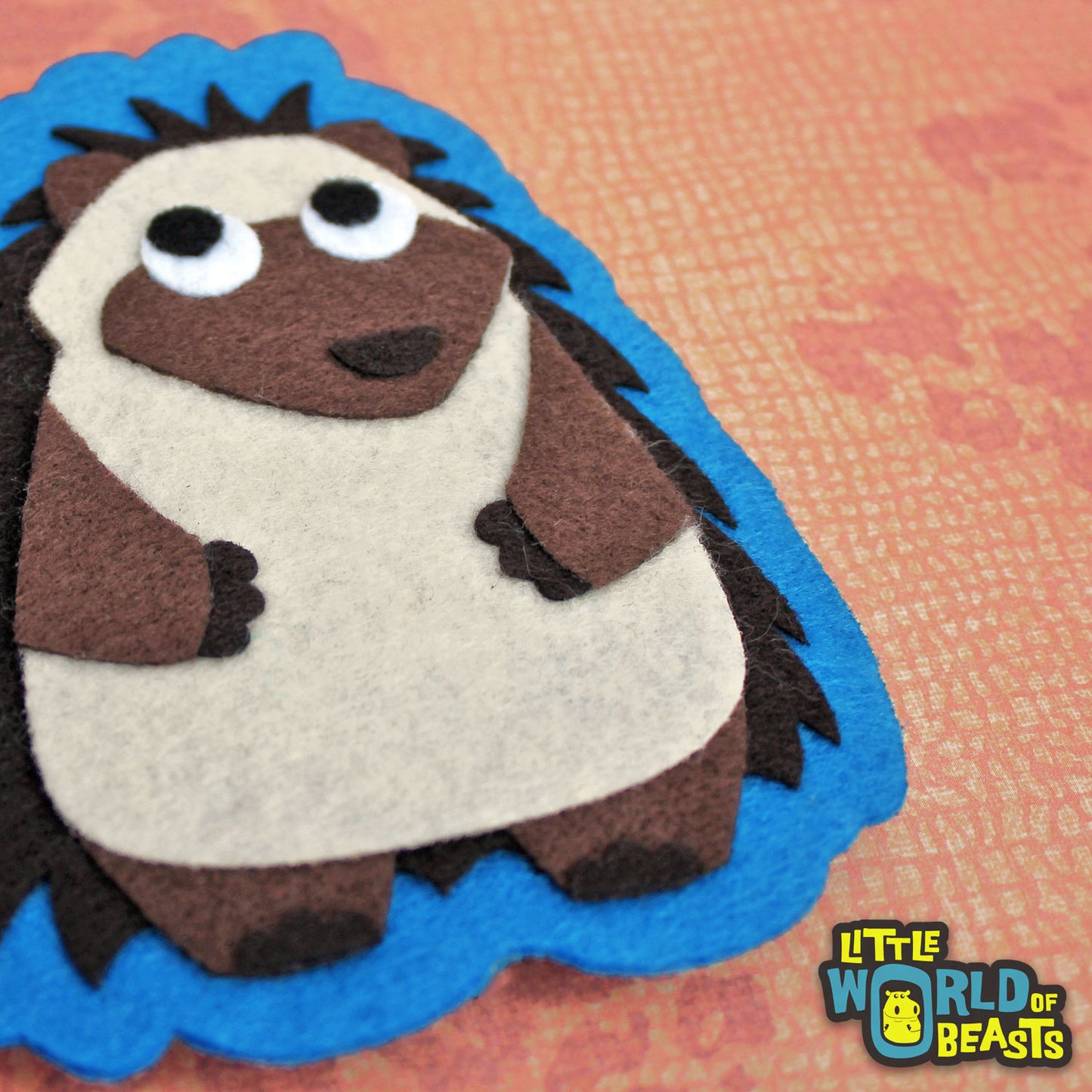Mortimer the Hedgehog - Felt Woodland Animal Patch - Little World of Beasts