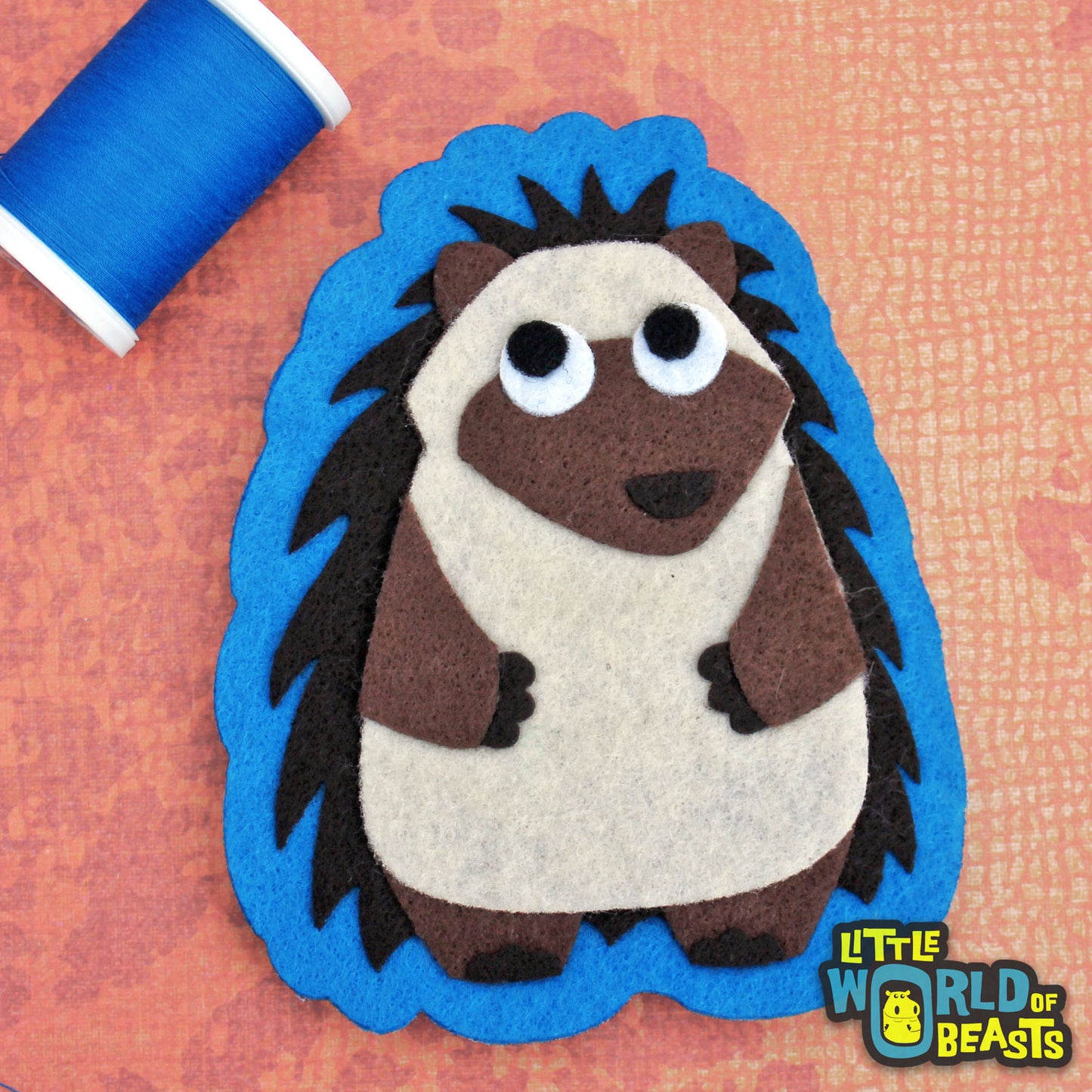 Mortimer the Hedgehog - Felt Woodland Animal Patch - Little World of Beasts