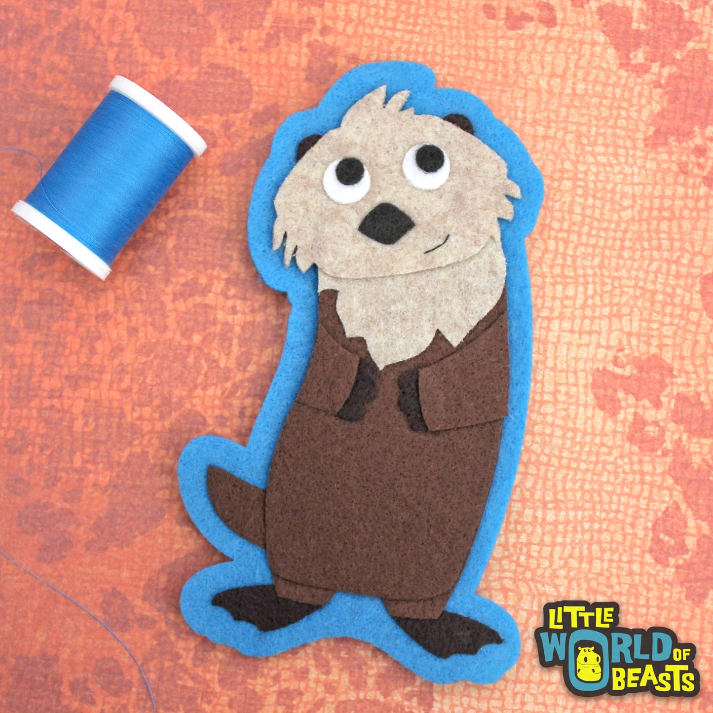 Handmade Felt Patch - Sea Otter