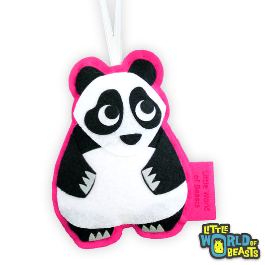 Personalized Christmas Ornament - Panda Bear - Felt