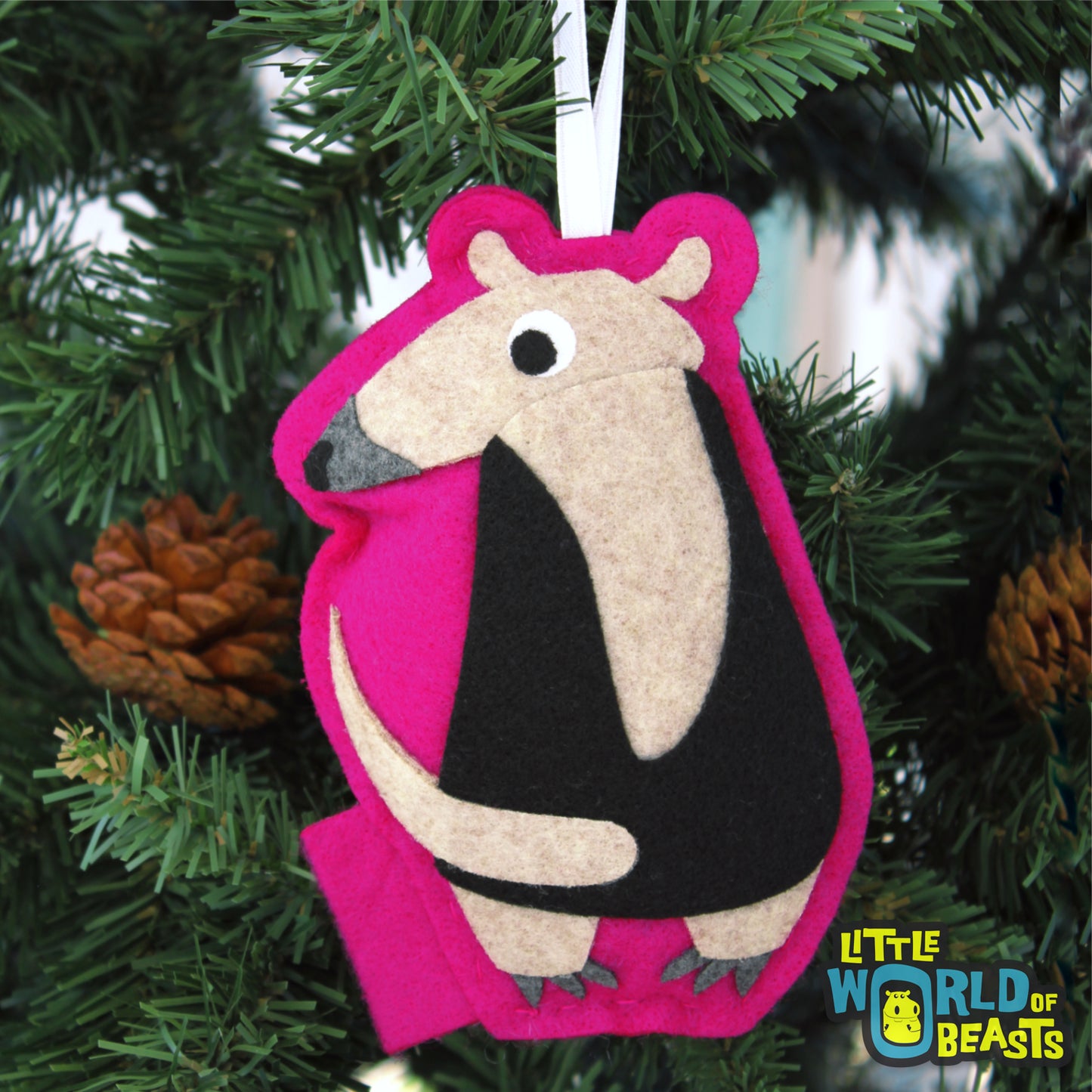 Felt Animal Ornament - Tamandua