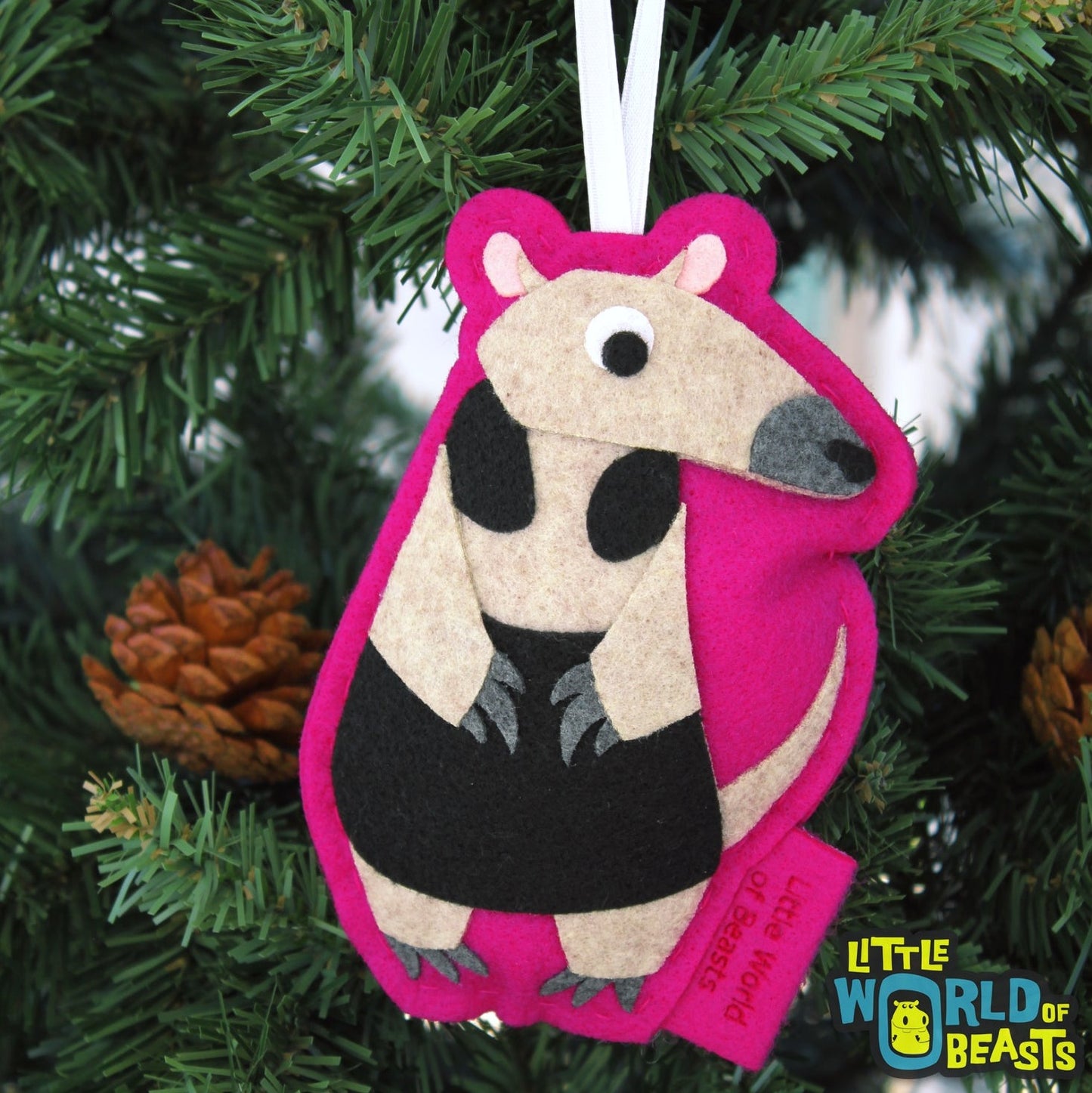 Felt Animal Ornament - Tamandua