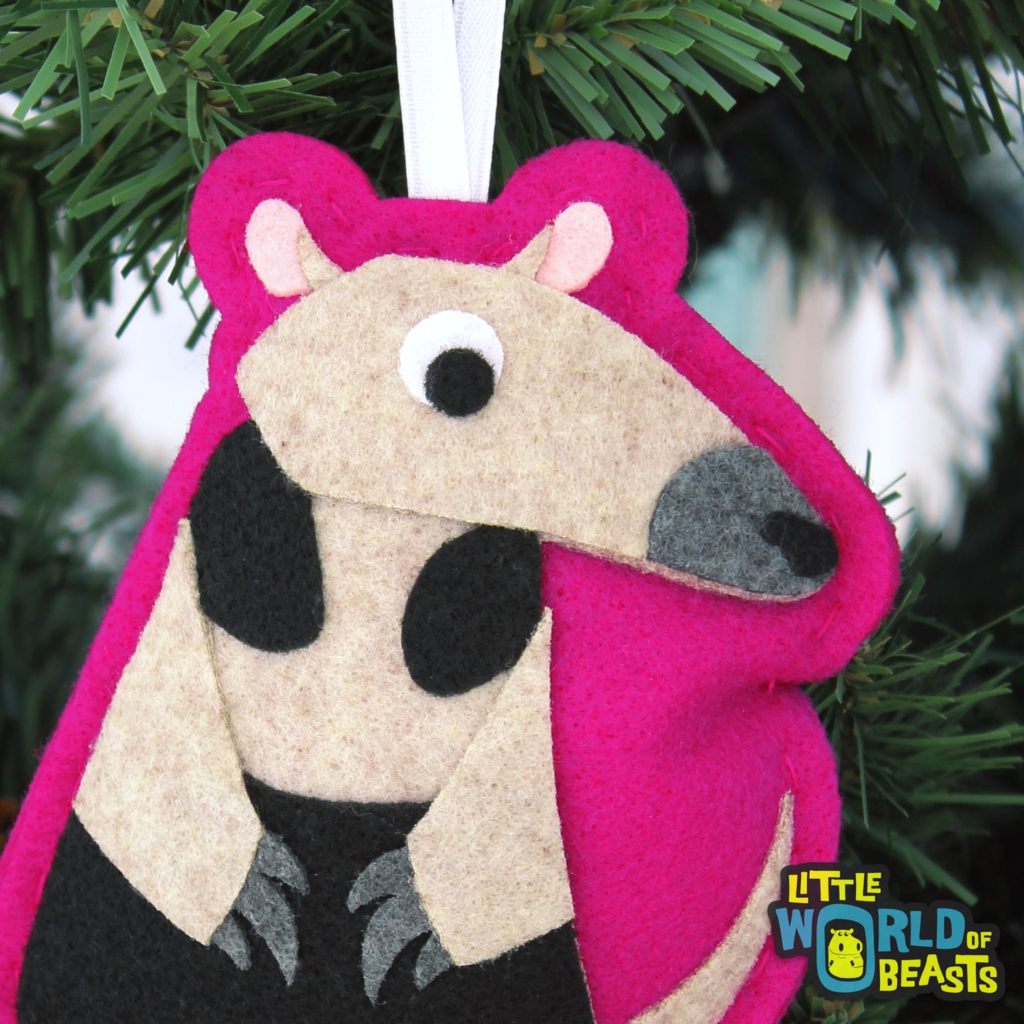Felt Animal Ornament - Tamandua