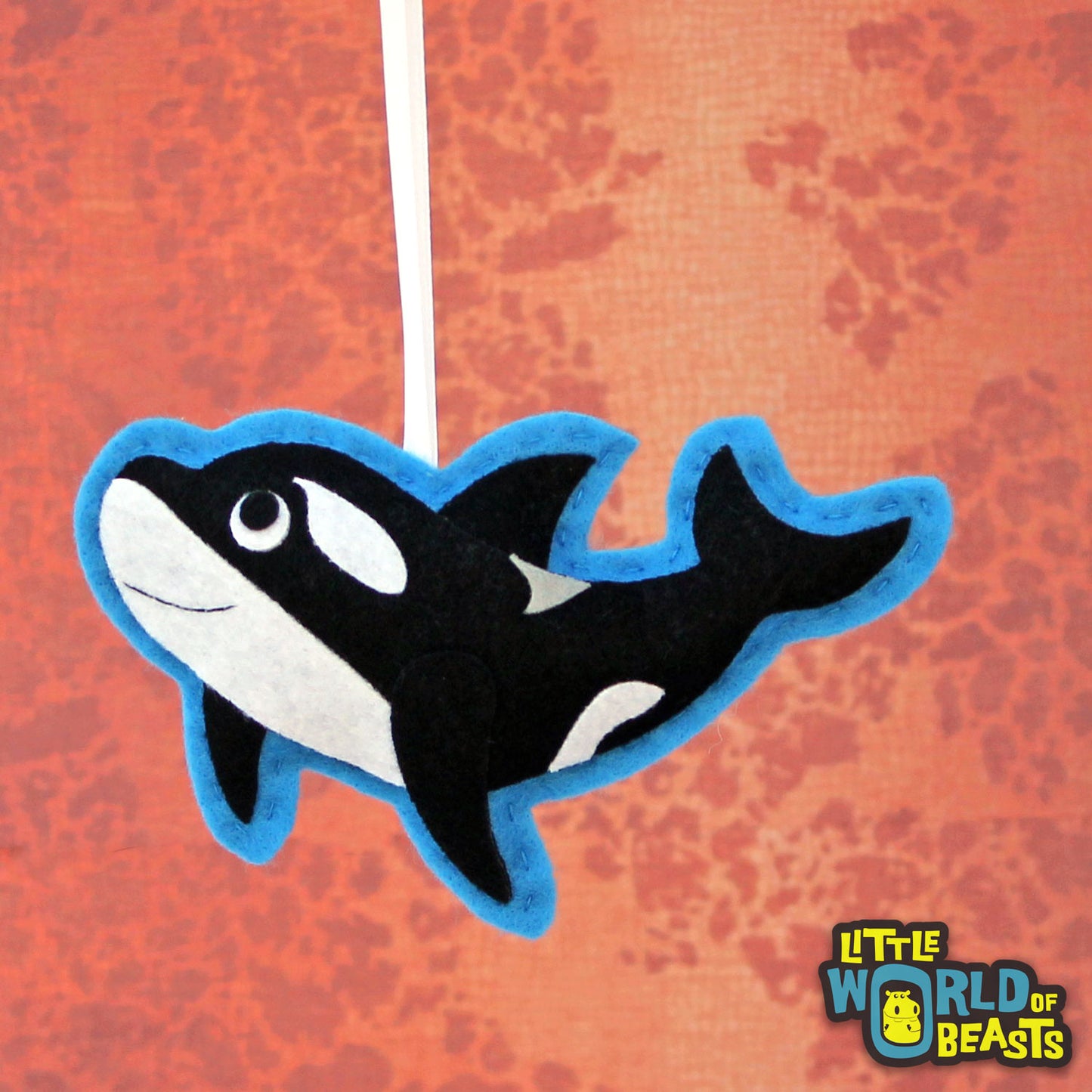 Customizable Felt Christmas Ornament - Killer Whale - Orca