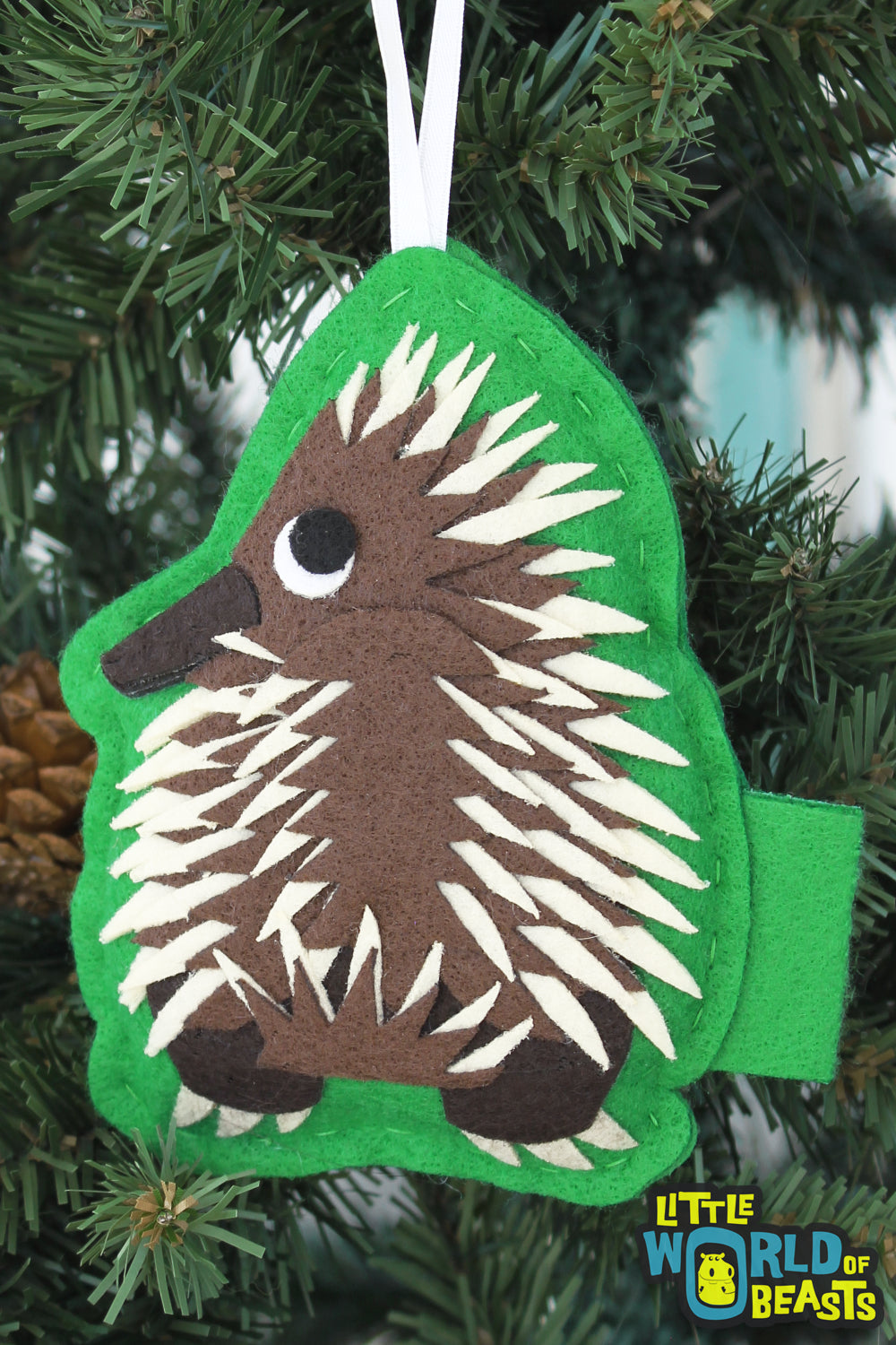 Felt Animal Ornament - Echidna 