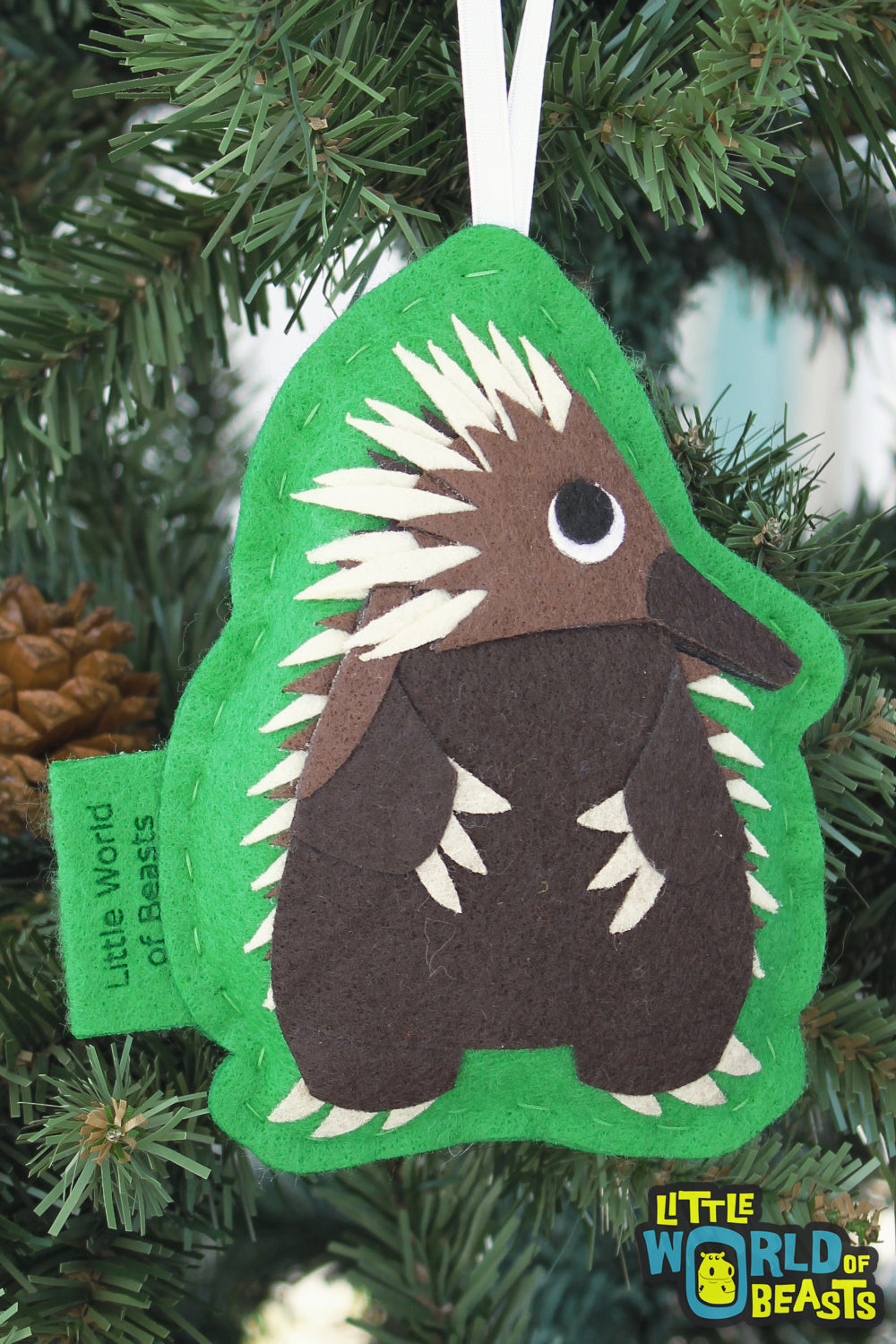 Felt Animal Ornament - Echidna 