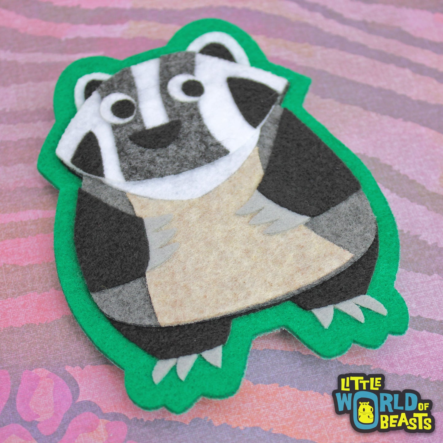 Handmade Felt Patch - Badger Applique - Little World of Beasts