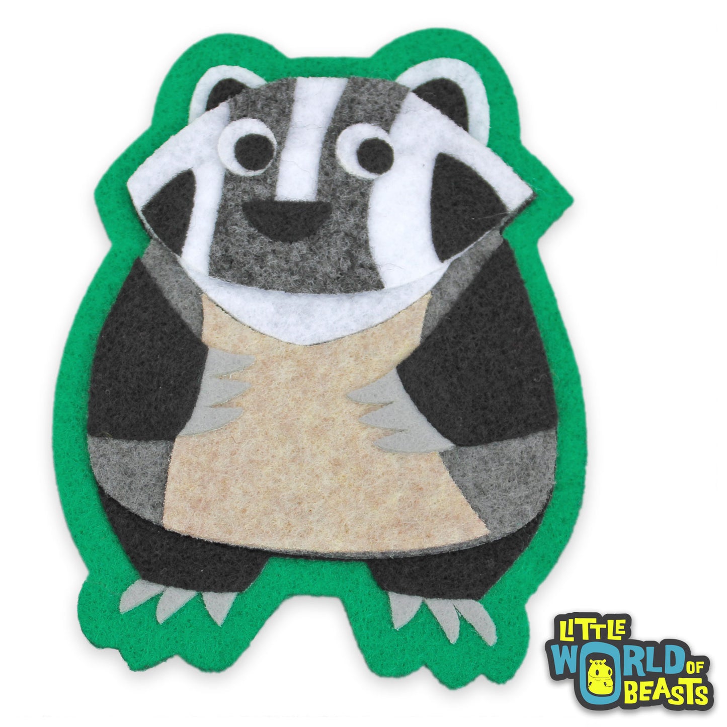 Felt Animal Woodland Patch - Badger