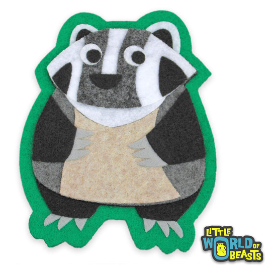 Felt Animal Woodland Patch - Badger