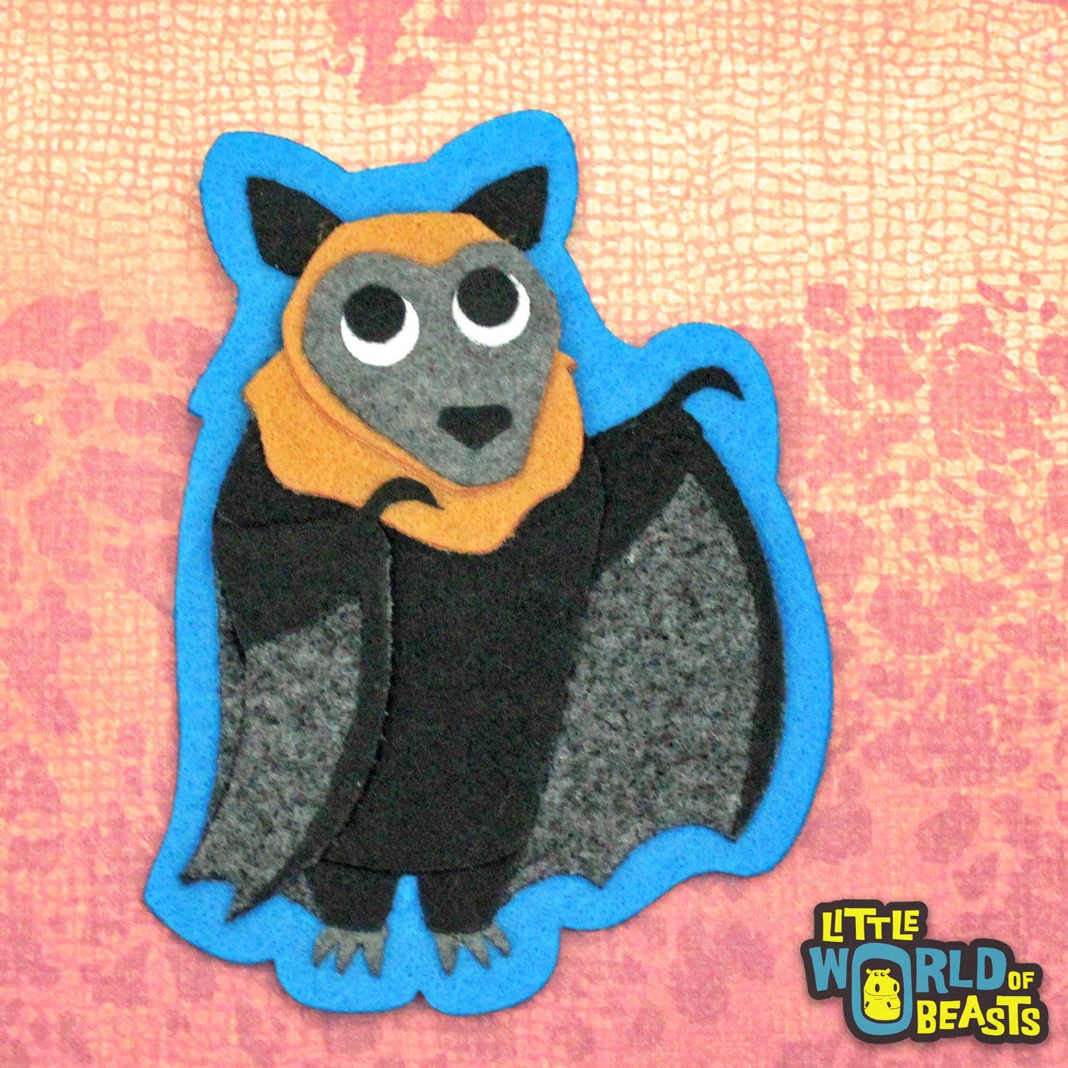 Handmade Felt Animal Patch - Flying Fox