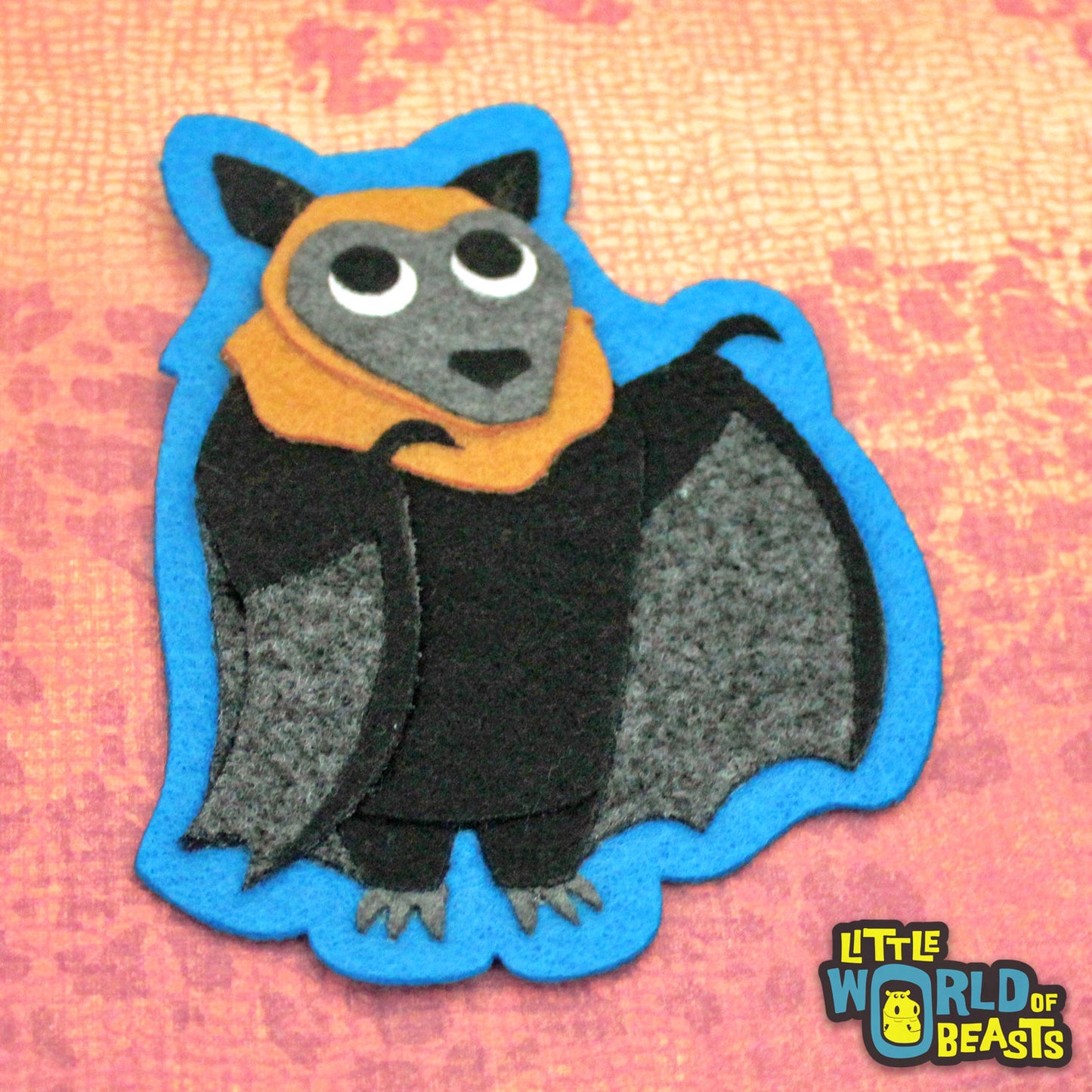 Ginger the Flying Fox - Felt Animal Applique - Little World of Beasts