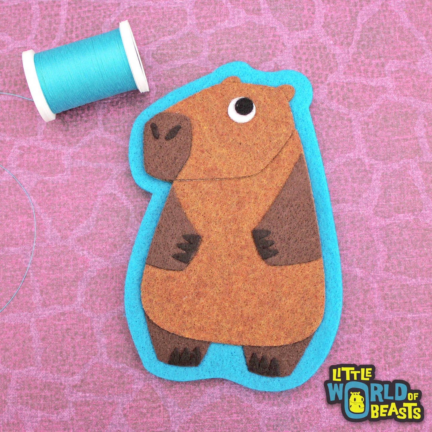 Felt Animal Patch - Sew On or Iron On- Capybara