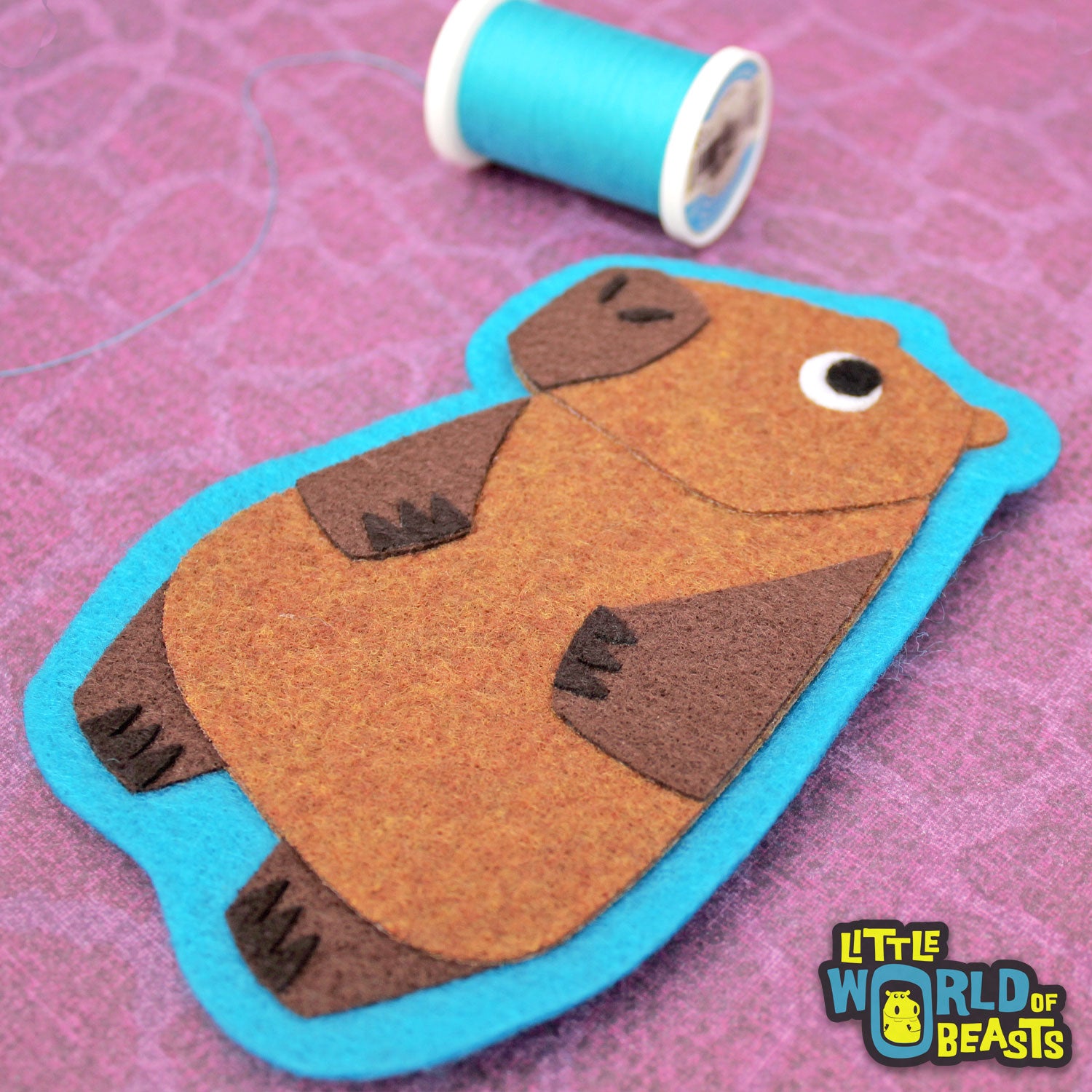Capybara -Felt  Animal Patch