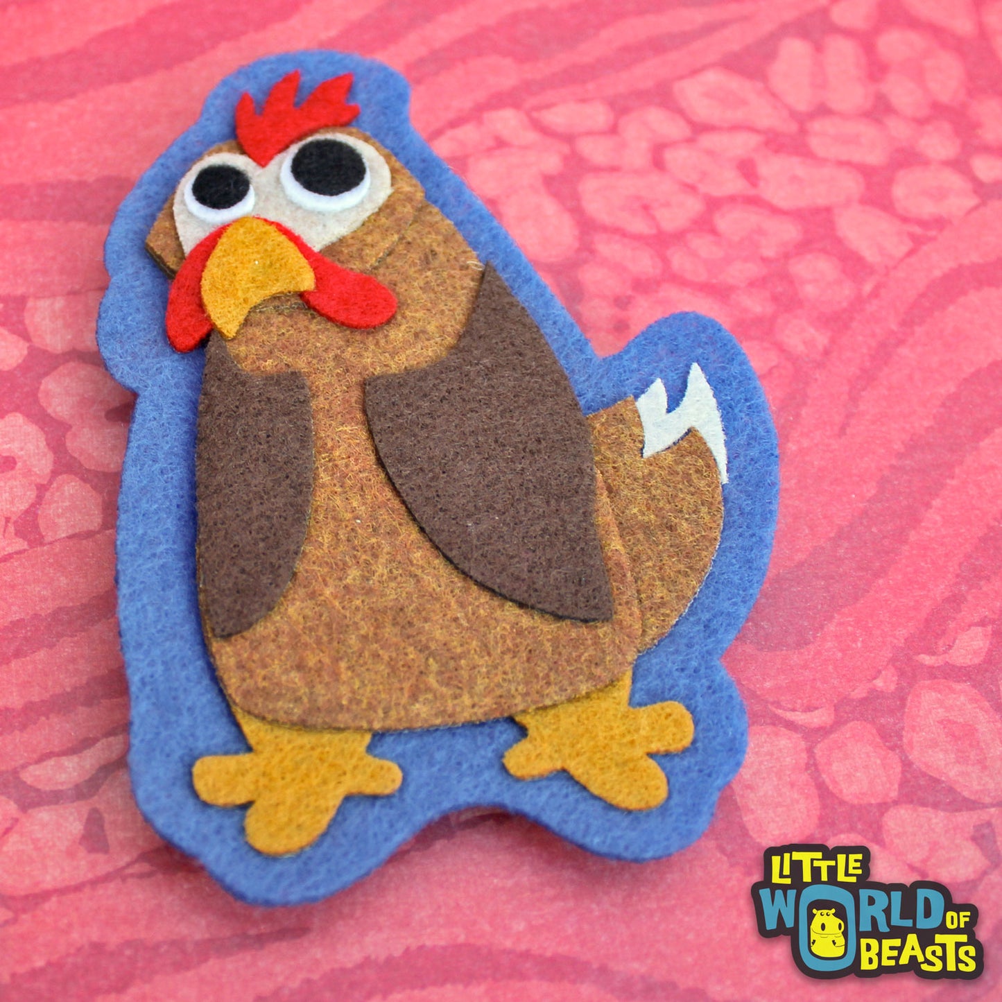 Josephine the Chicken - Felt Animal Applique Patch