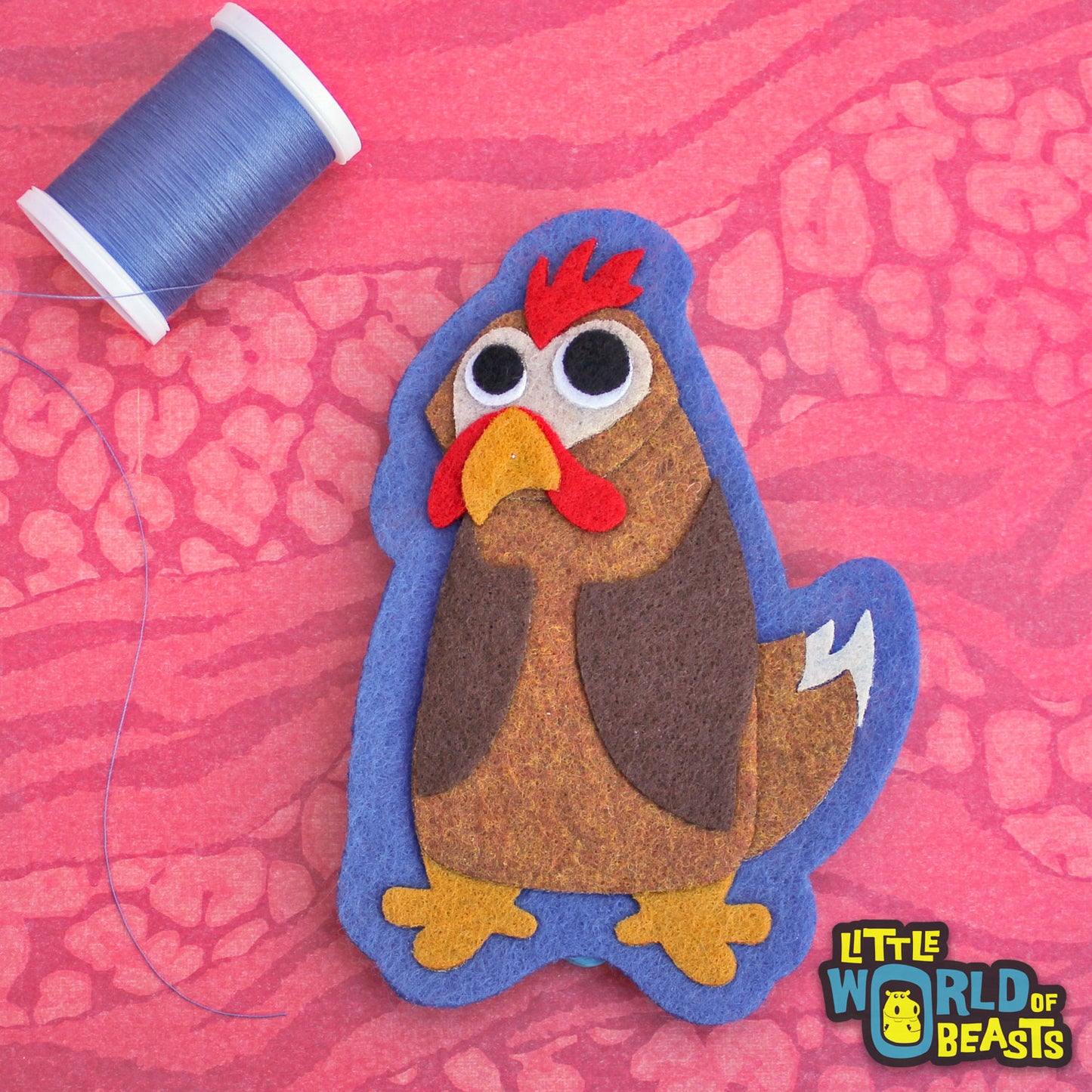 Josephine the Chicken - Felt Animal Applique Patch