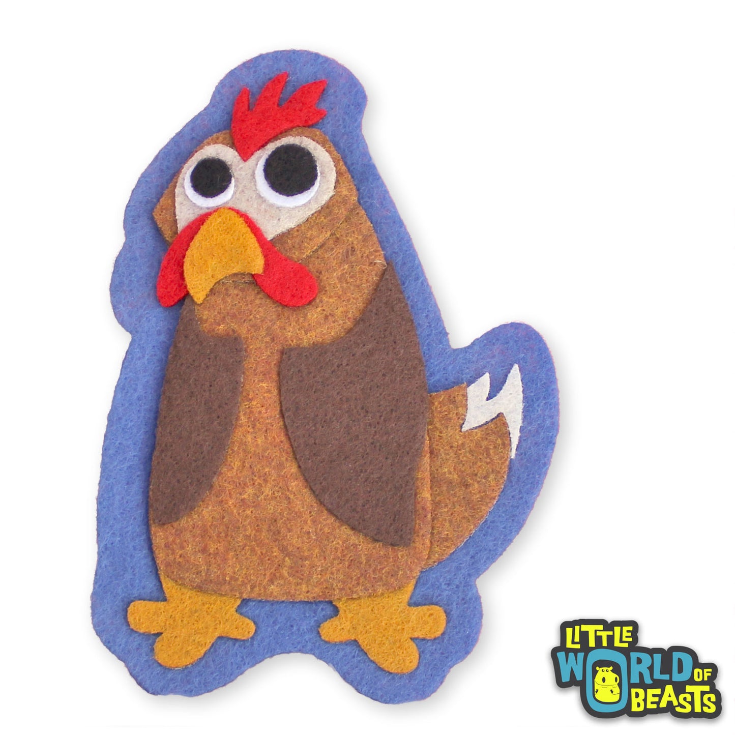 Josephine the Chicken - Felt Animal Applique Patch