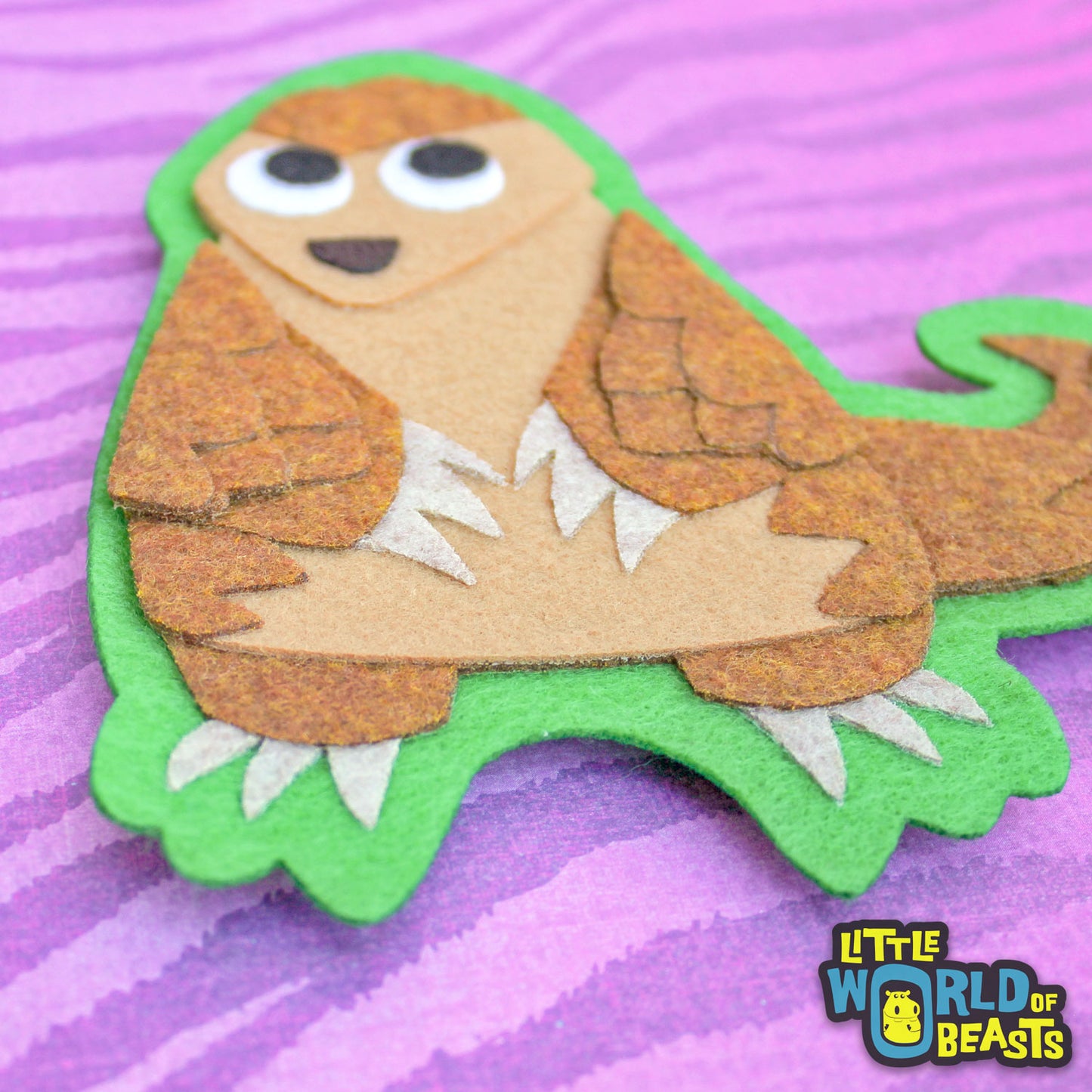 Gillian the Pangolin - Felt Applique Patch