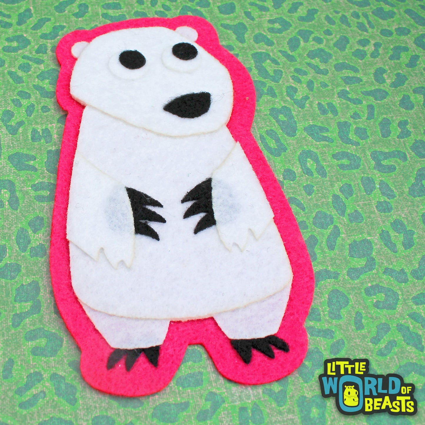 Polar Bear - Felt Animal Patch - Sew On or Iron On - Little World of Beasts